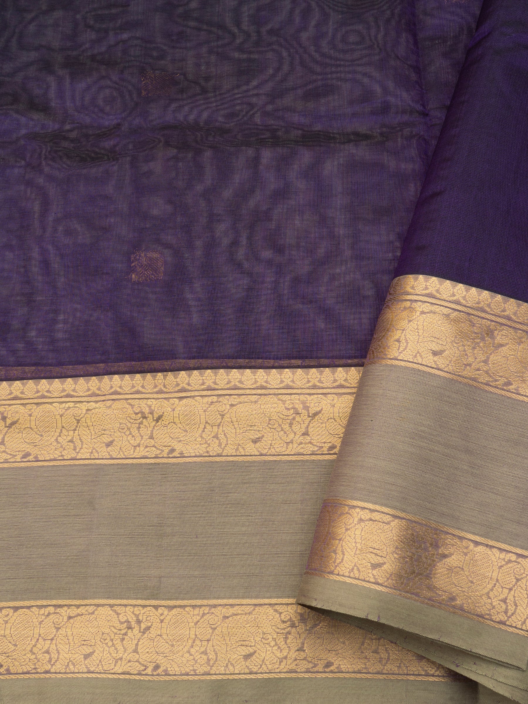 Deep purple annam and yanai butta rettapet border/ Silk Cotton CLSA10251