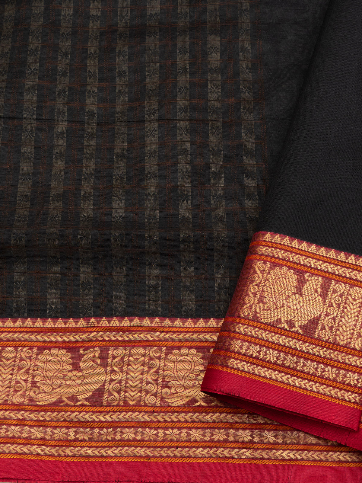 Black lakshambutta/Silk Cotton Saree CLSA10269