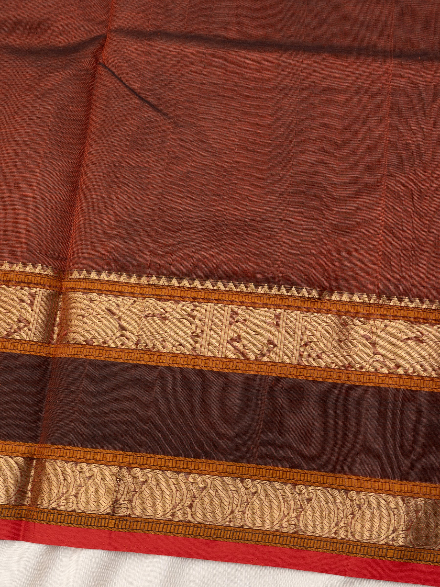 Brown vintage kattam butta unique pallu / Silk Cotton Saree CLSA10273