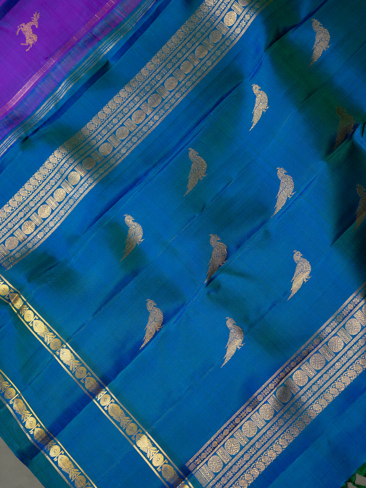 Vadamalli deer Butta with retta pet border Kanjipuram Silk Saree CLSA10754