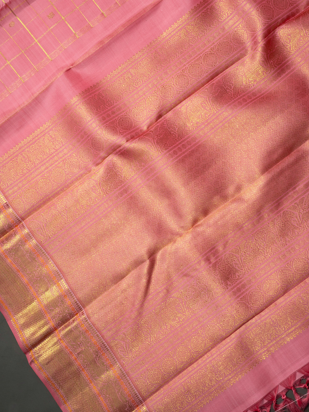 Peachish pink kattam butta / Kanjipuram Silk Saree CLSA10827