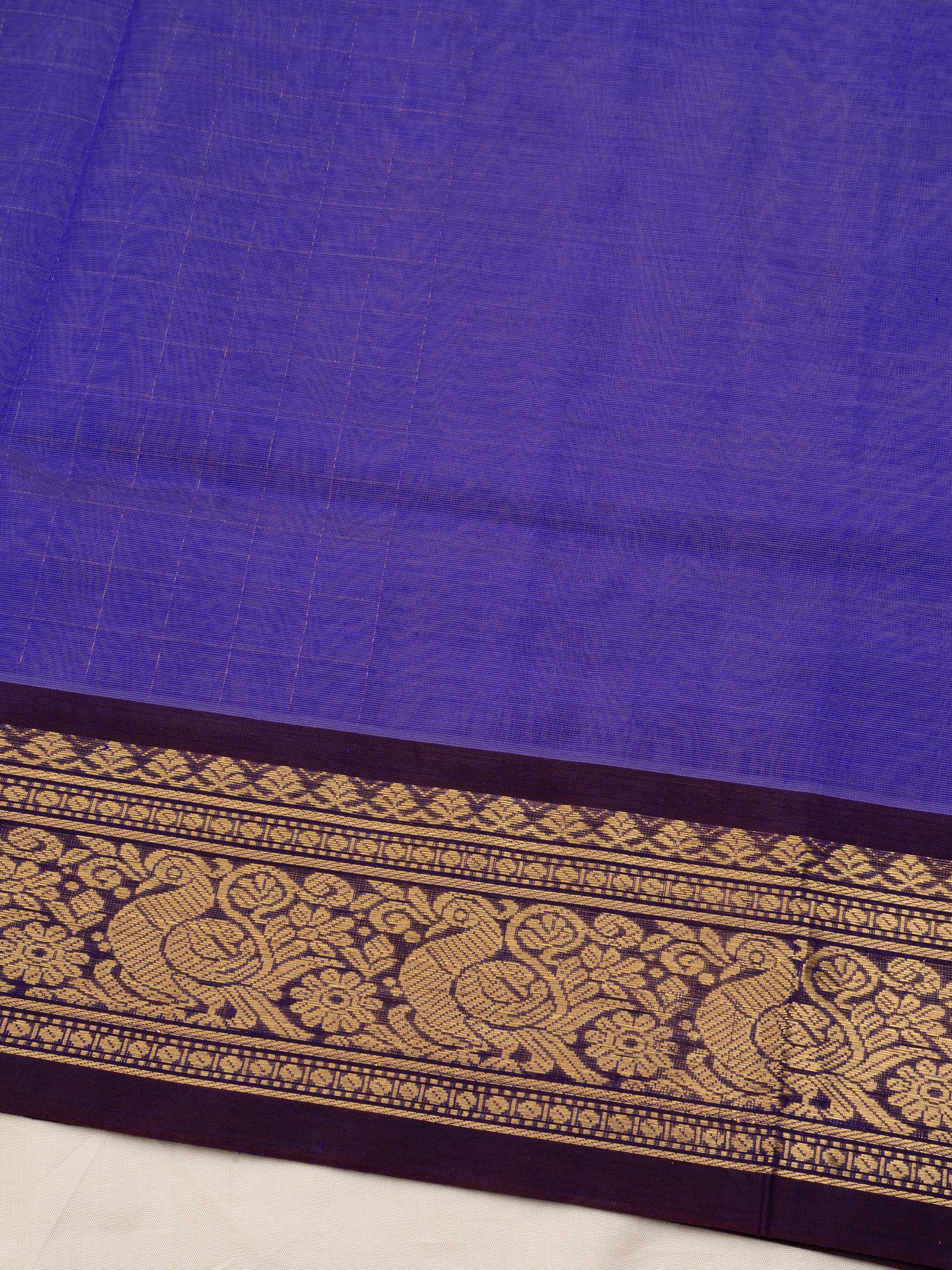 December poo color and brown unusual korvai / Silk Cotton Saree CLSA10896