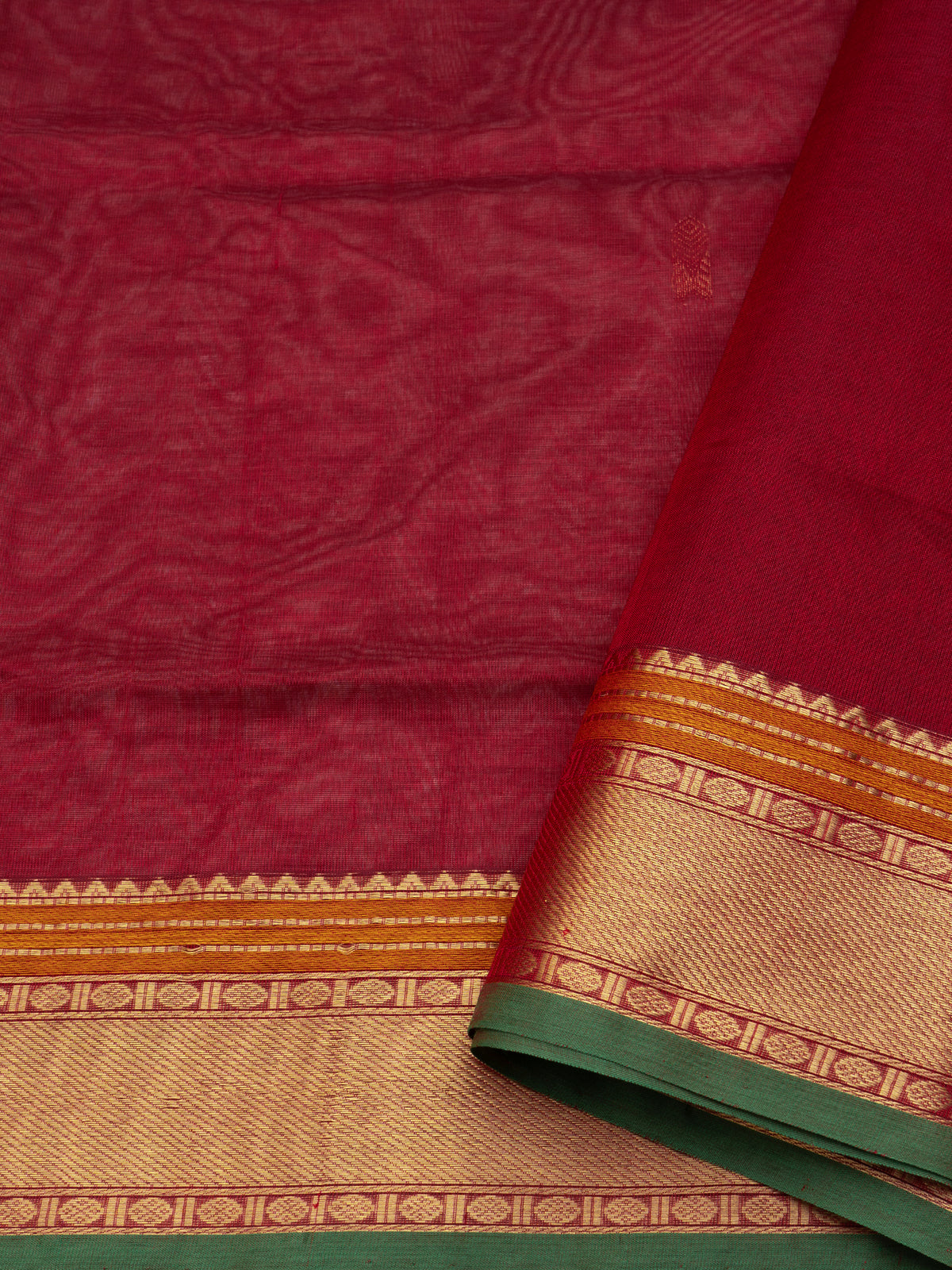 Red fish butta / Silk Cotton Saree CLSA11499