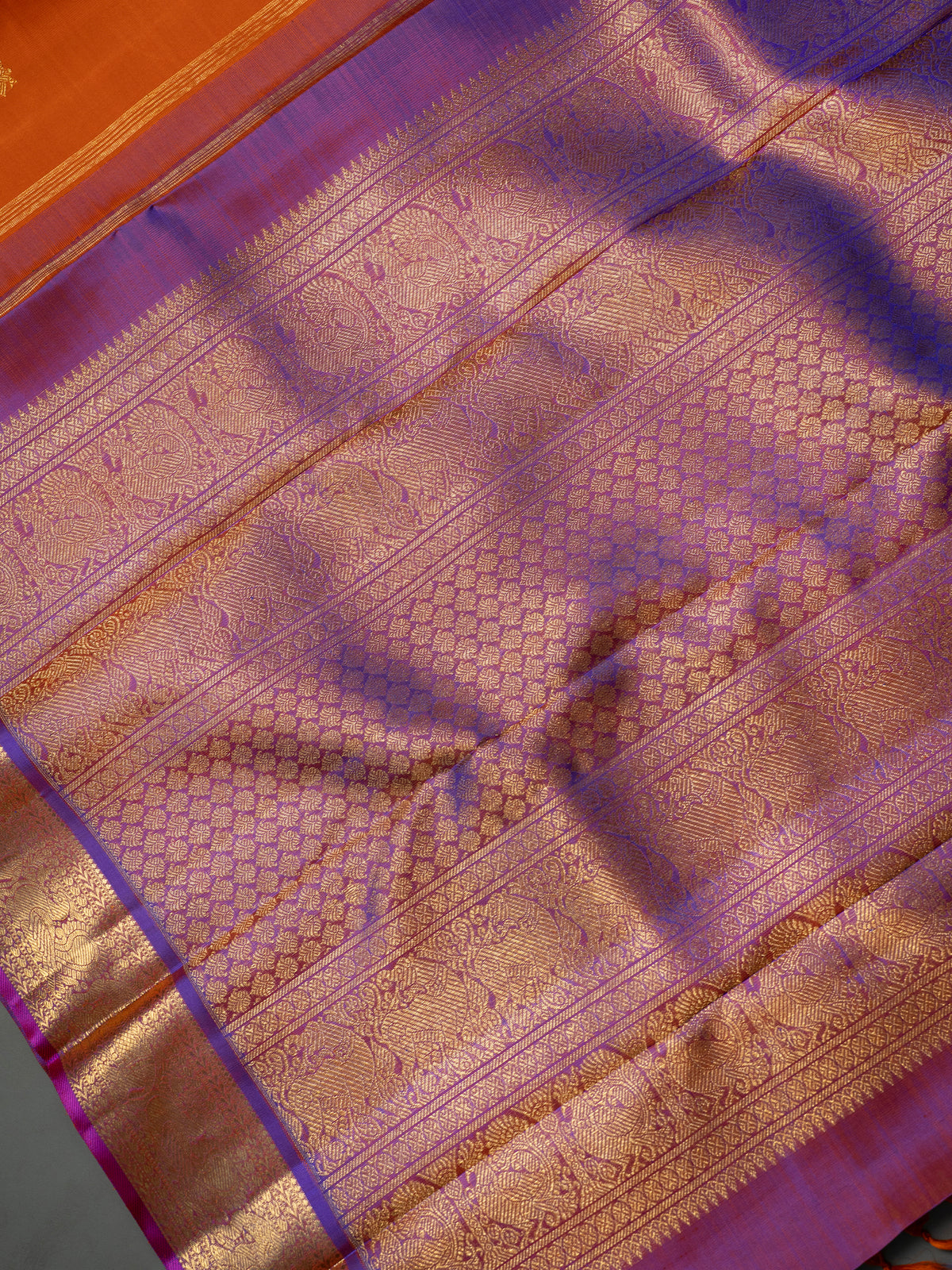 Orange with pure Zari /Kanjipuram Silk Saree CLSA11763