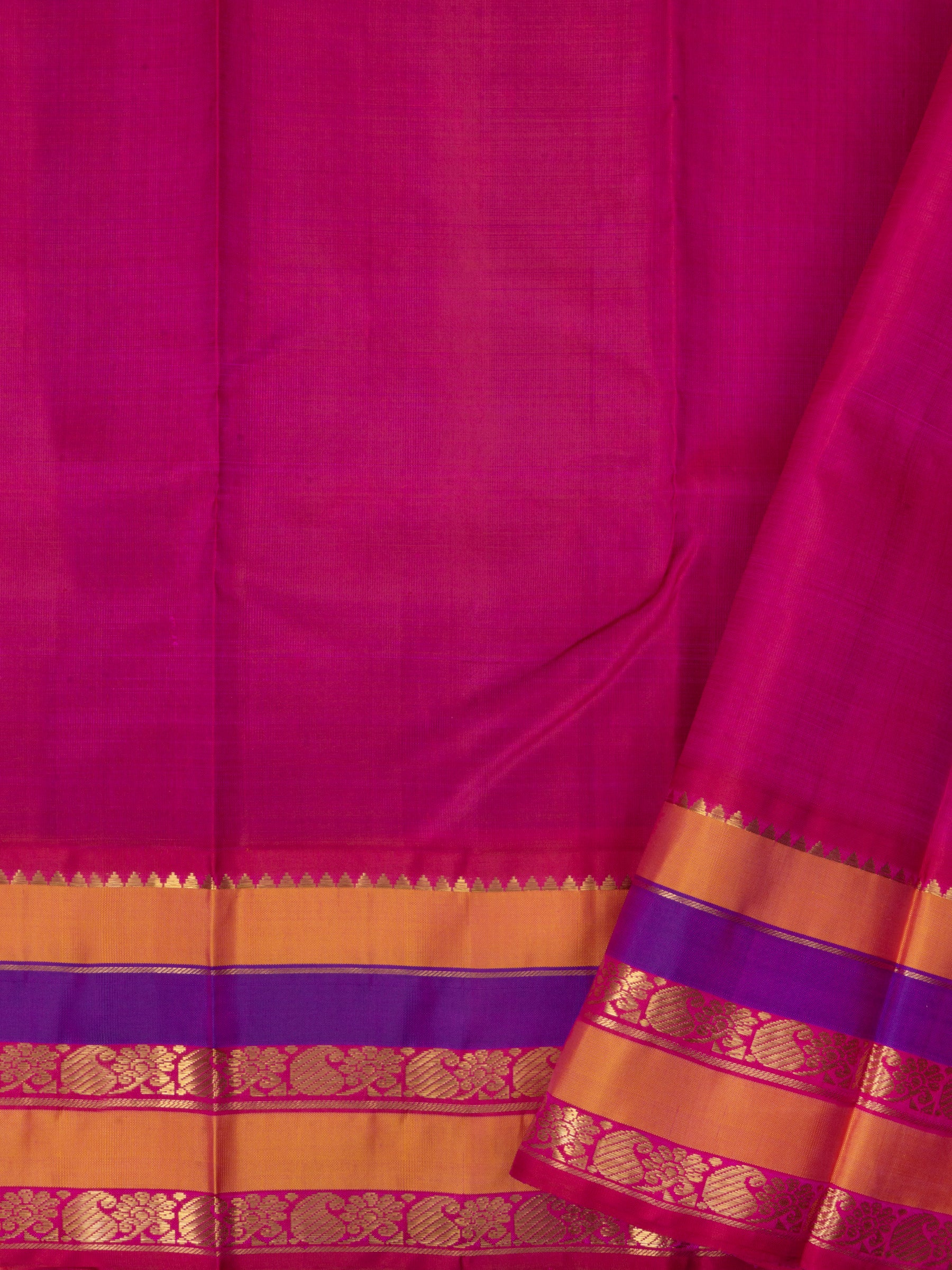 Blue varisapet border kai korvai / Kanjipuramsilk Saree CLSA222