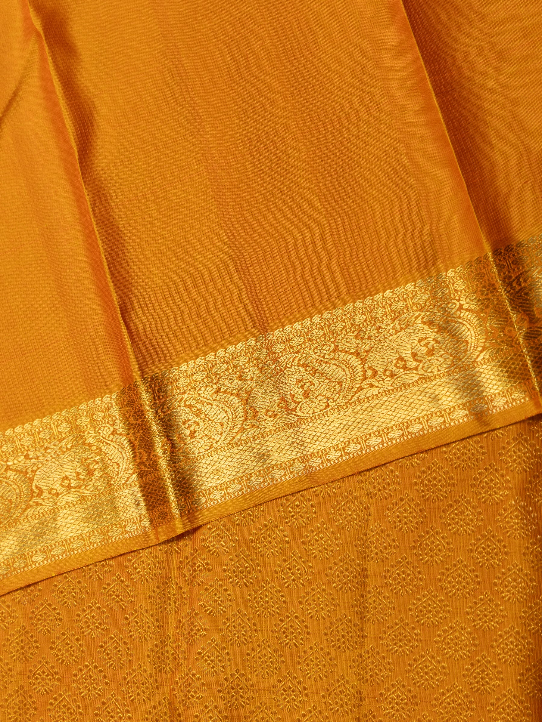 Sunshine orange brocade / Bridal Kanjipuram Silk Saree CLSA4205