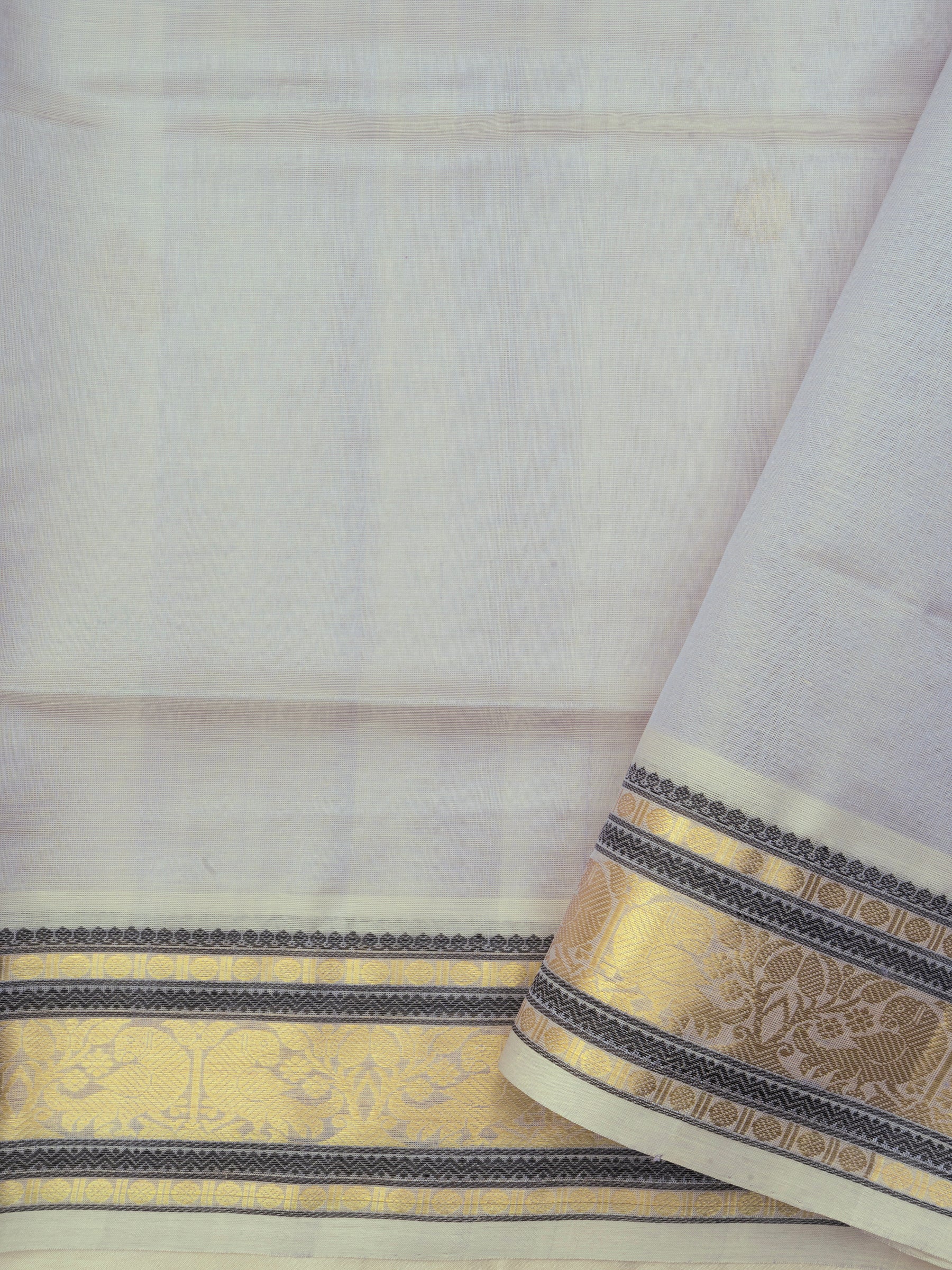 Silverish grey getti border / Silk Cotton Saree CLSA2940