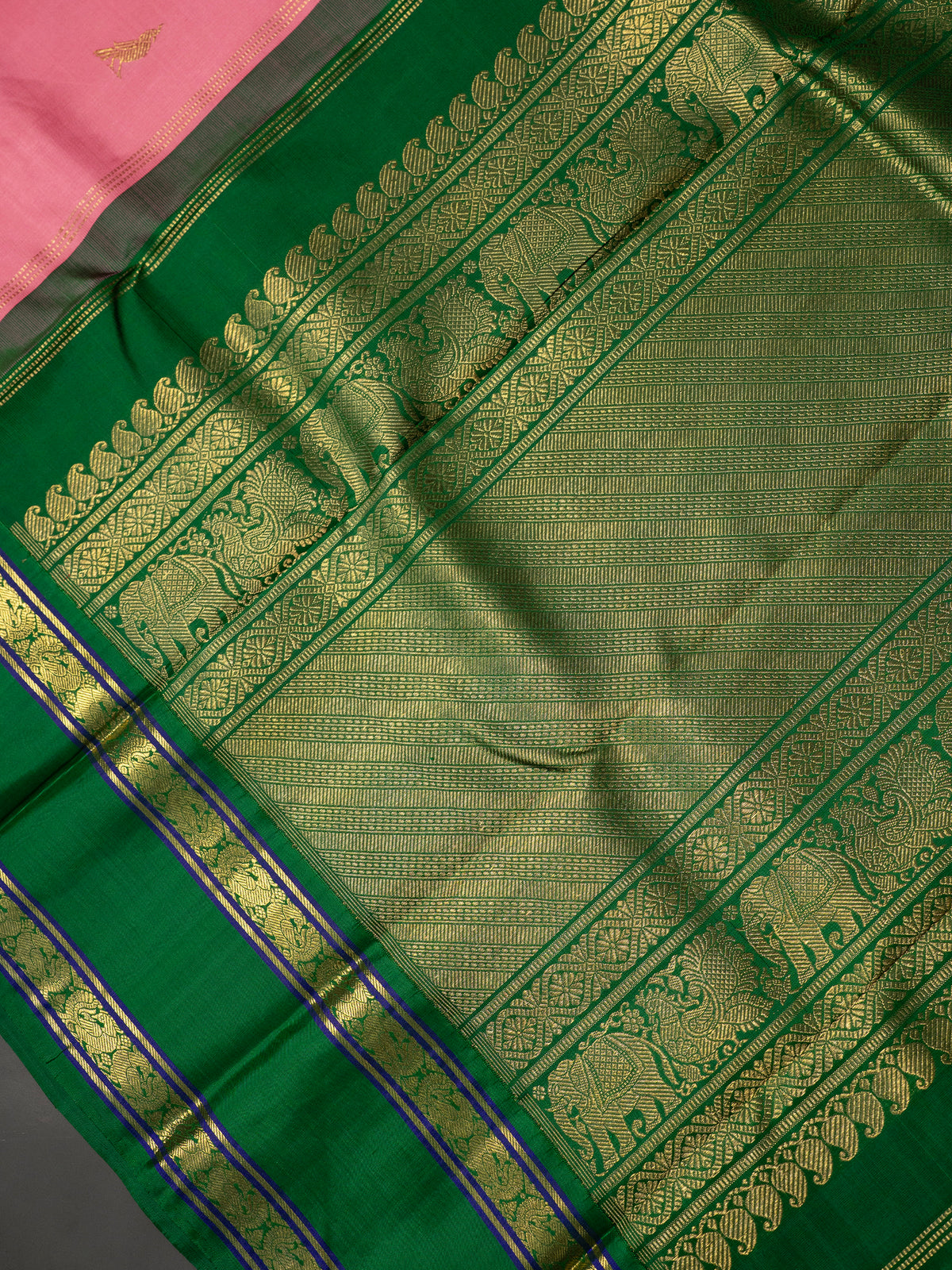 Pink Ganga Jamuna Kanjipuram Silk Saree CLSA3021