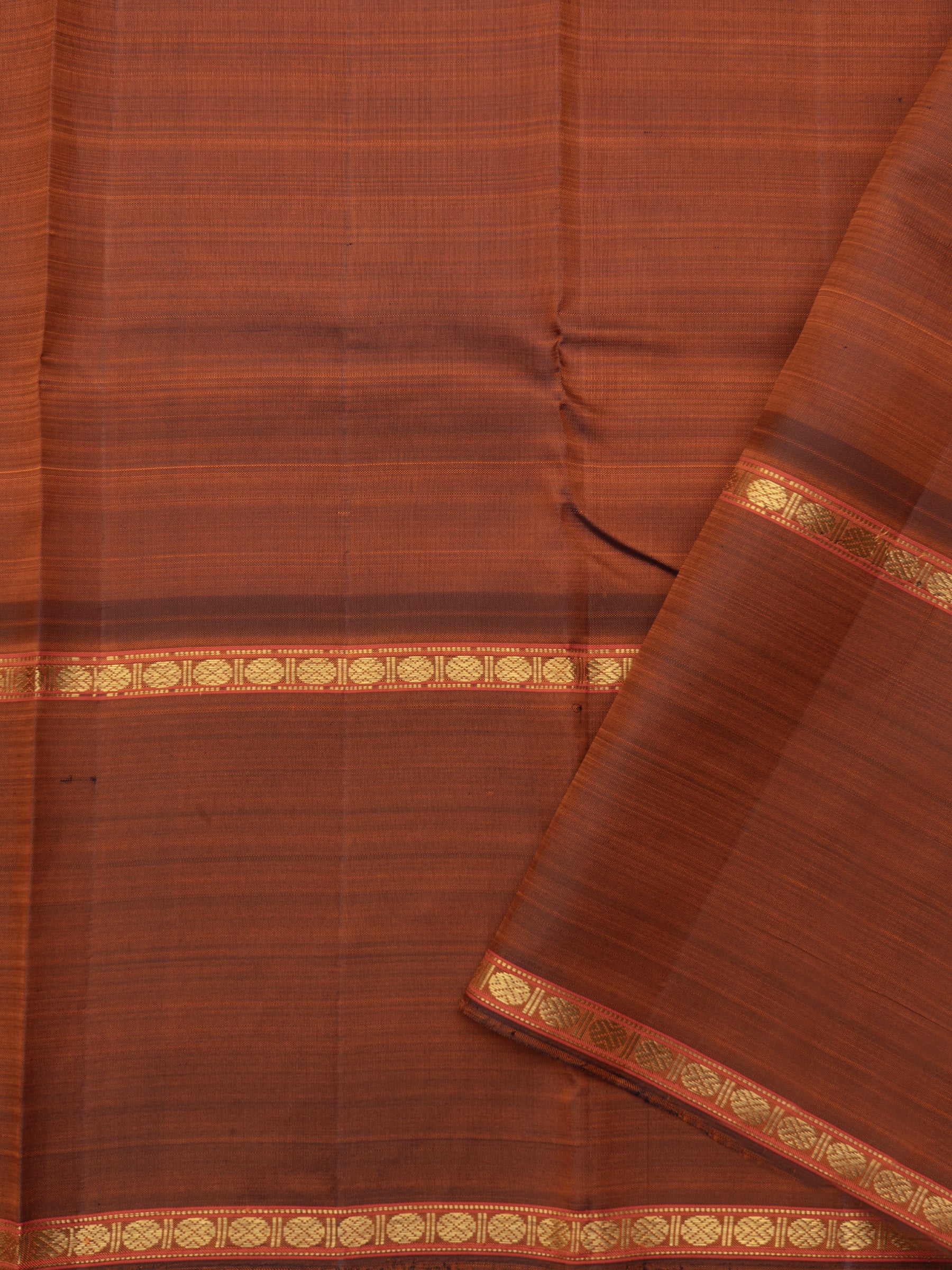 Orange and rustic rettapet border/ Arani Silk Saree CLSA3687