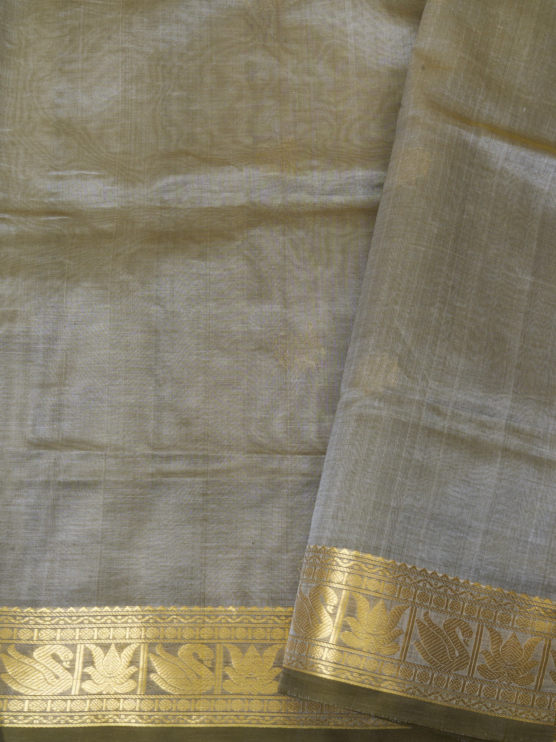 Greyish komatha and tamarai butta / Silk Cotton Saree CLSA3726