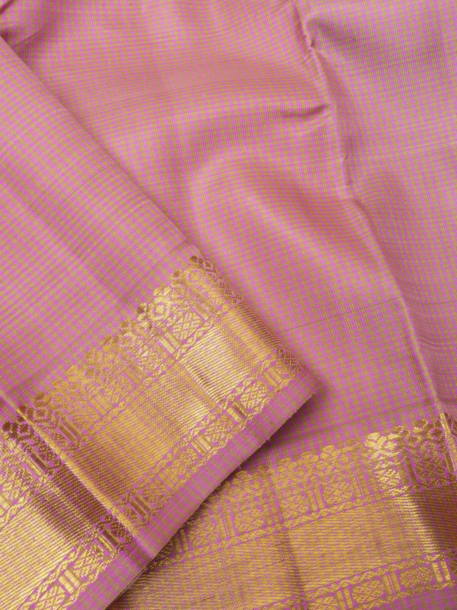 Lotus pink Kattam   /  Kanjipuram Silk Saree CLSA4983