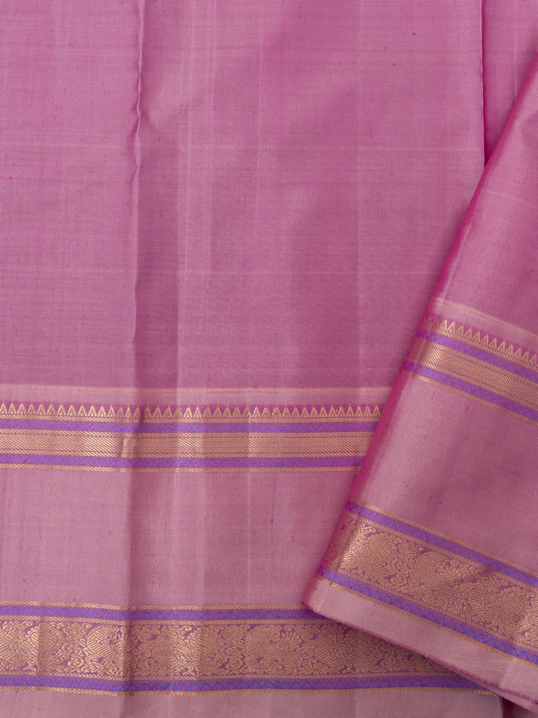 Grey and pink rettapet border/ special edition kanjipuram silk CLSA5161