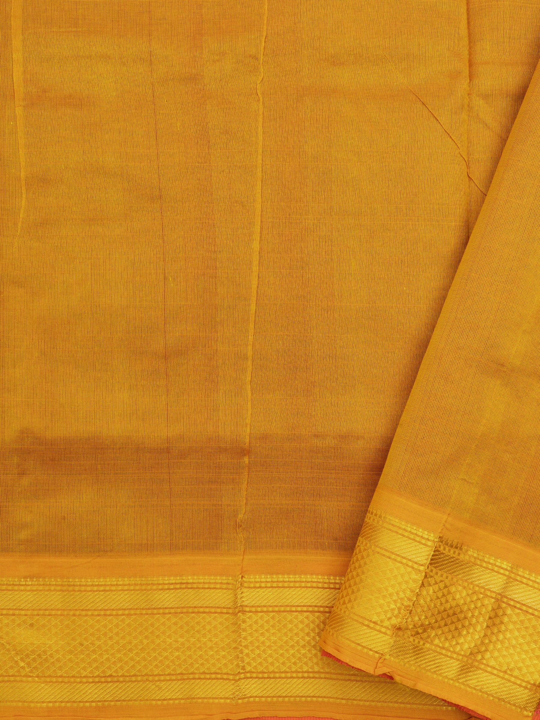 Purple and mustard/ Silk Cotton Saree CLSA6067