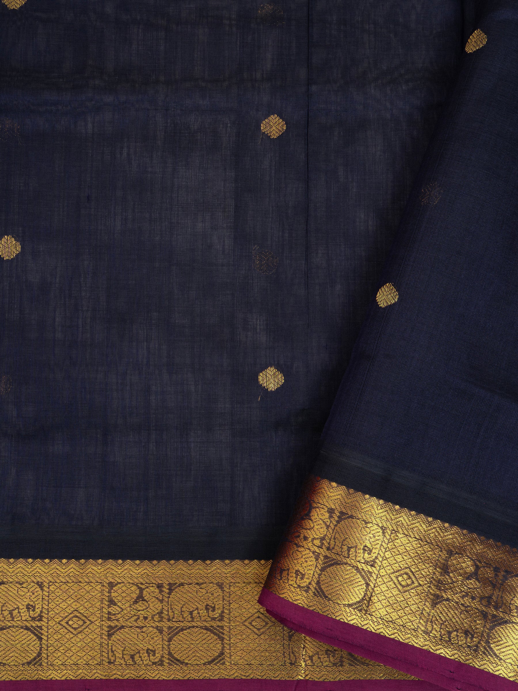 Pink and black korvai/ Silk Cotton Saree CLSA5922