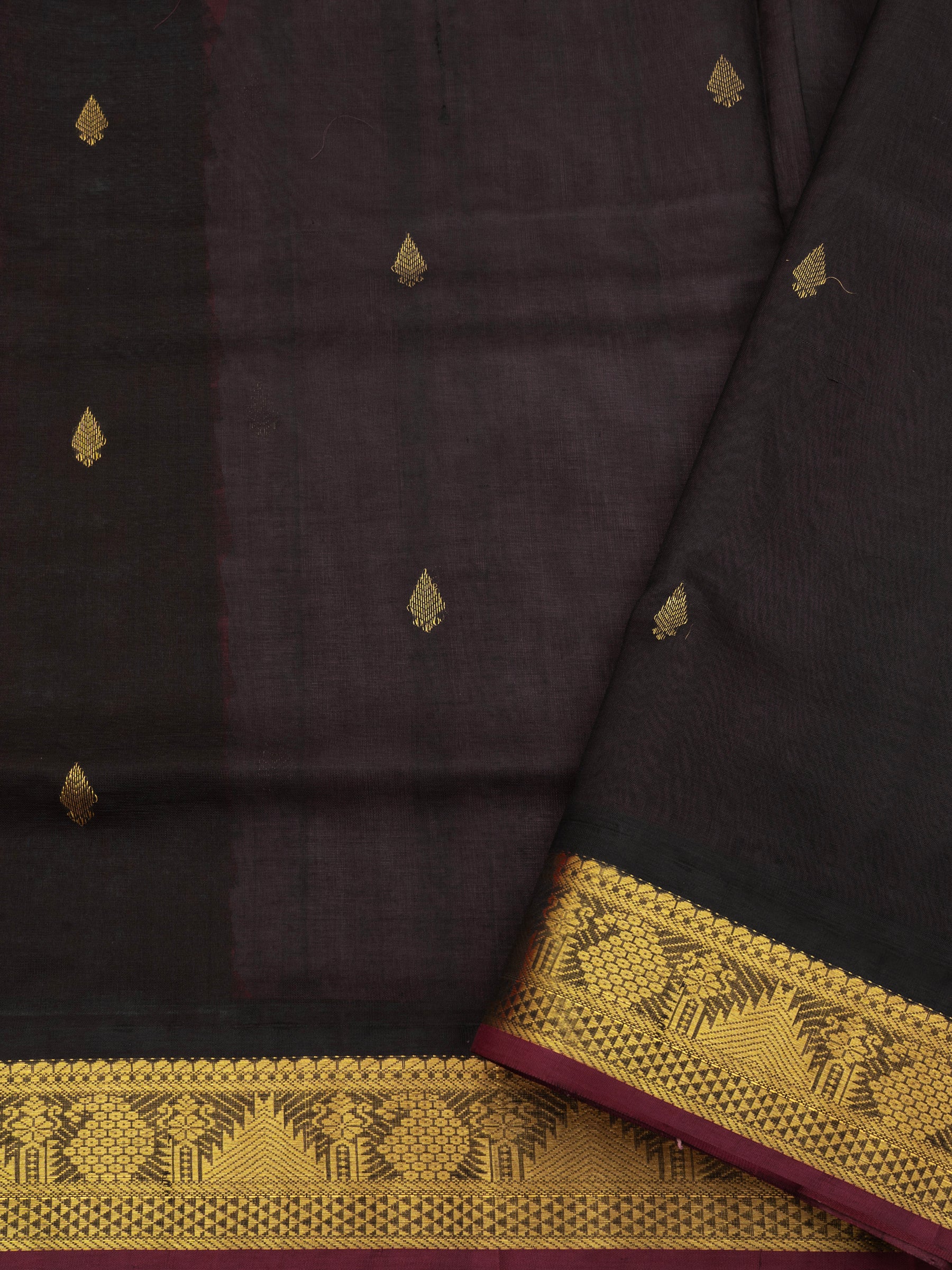 Pink and black / Silk Cotton Saree CLSA5926