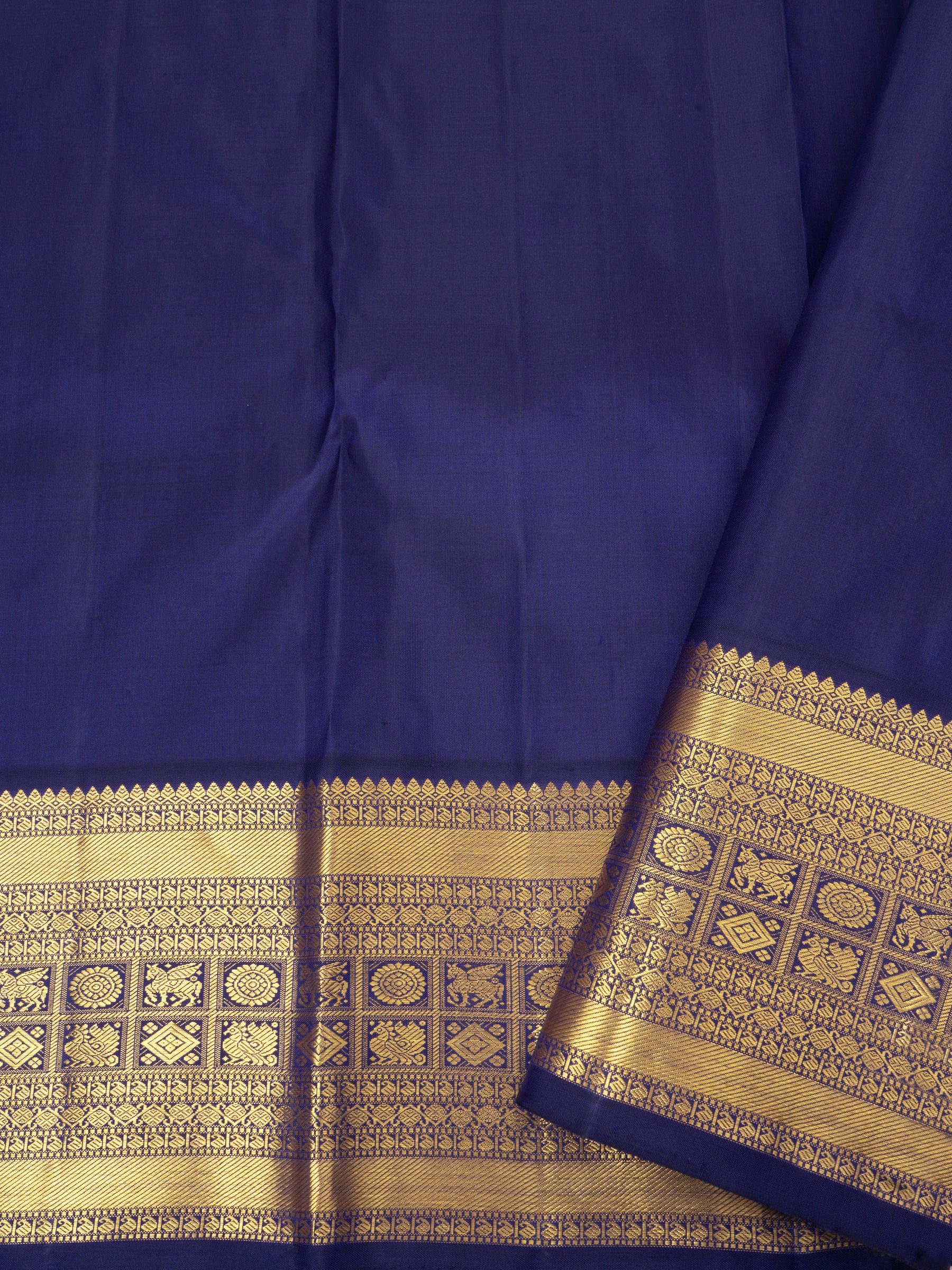 Pink and blue Kai Korvai / Arani Silk Saree CLSA6694