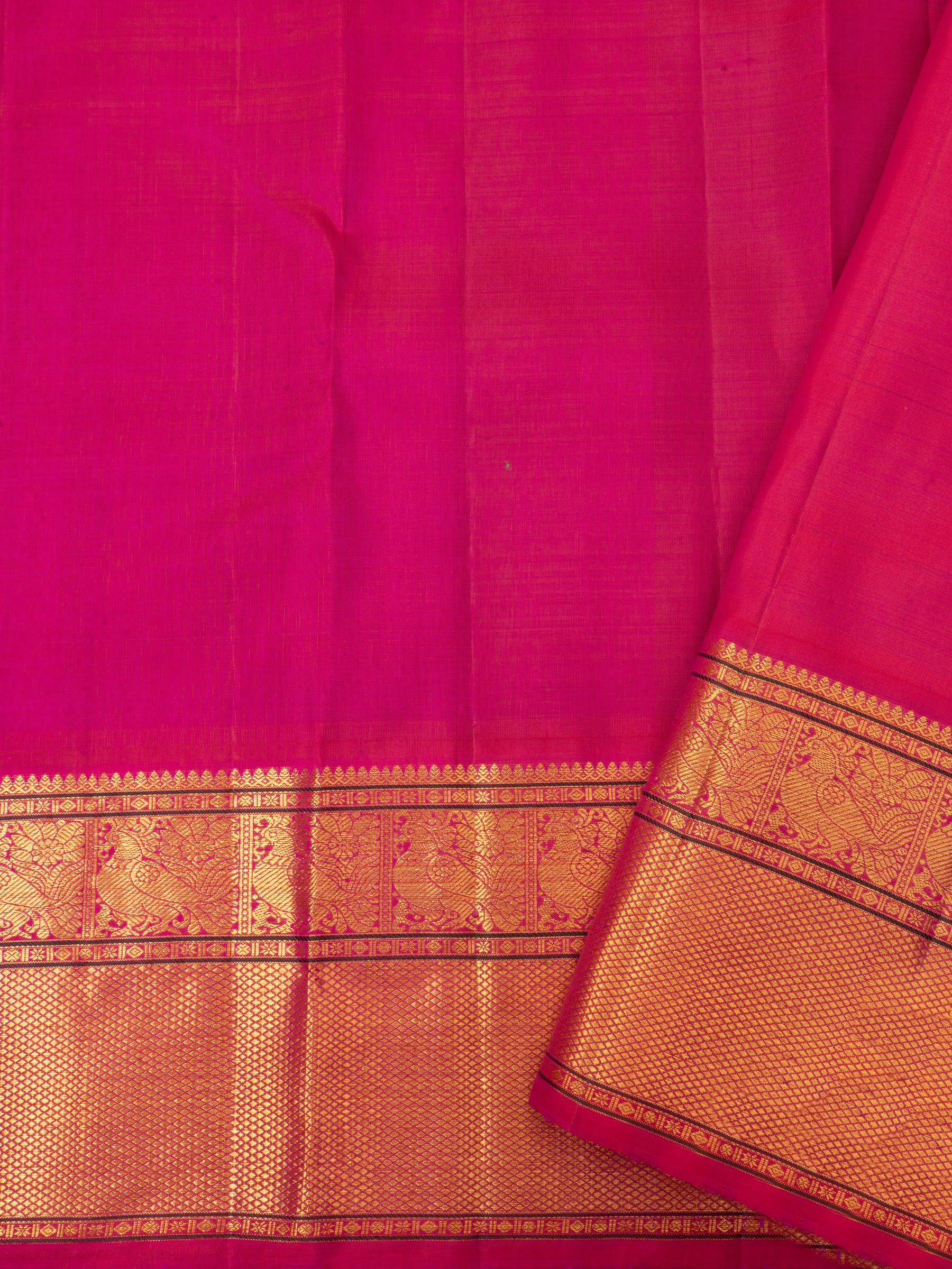 Navy Blue and pink kai korvai/ Arani Silk Saree CLSA6115