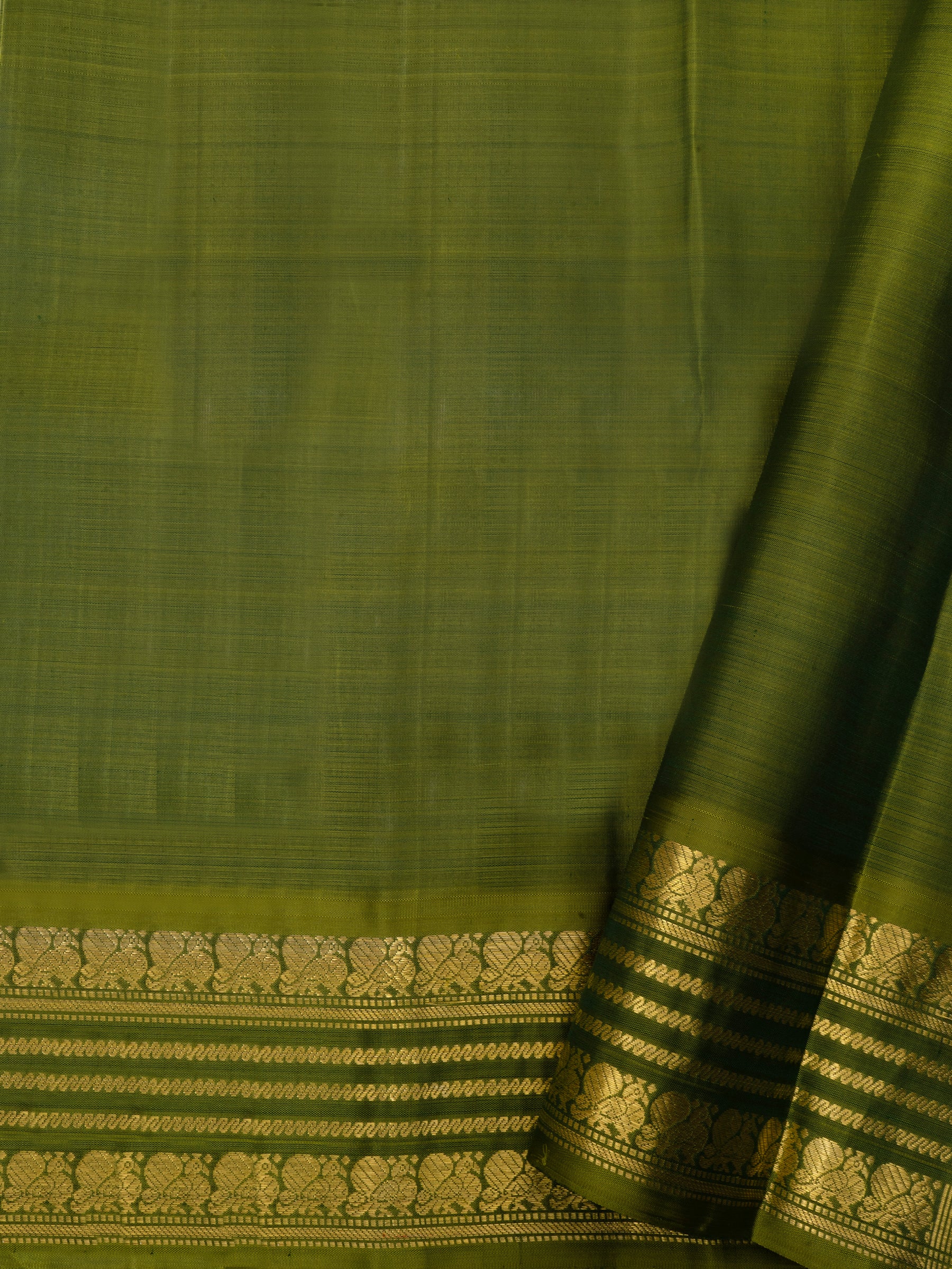 Unusual korvai - pastel blue  and green / Kanjipuram Saree CLSA6325