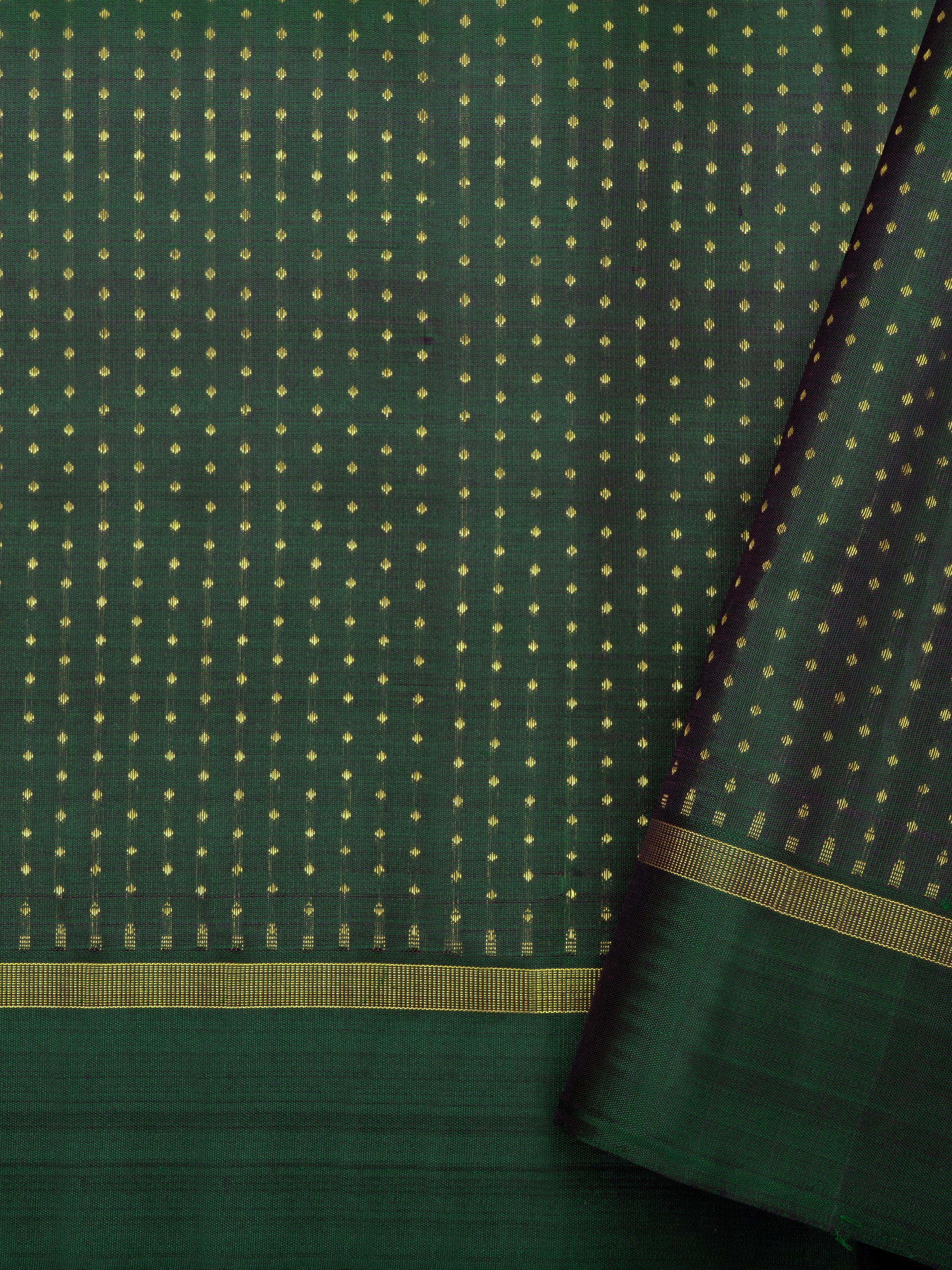 Olive green and dark green / Kanjivaram Silk Saree CLSA6332
