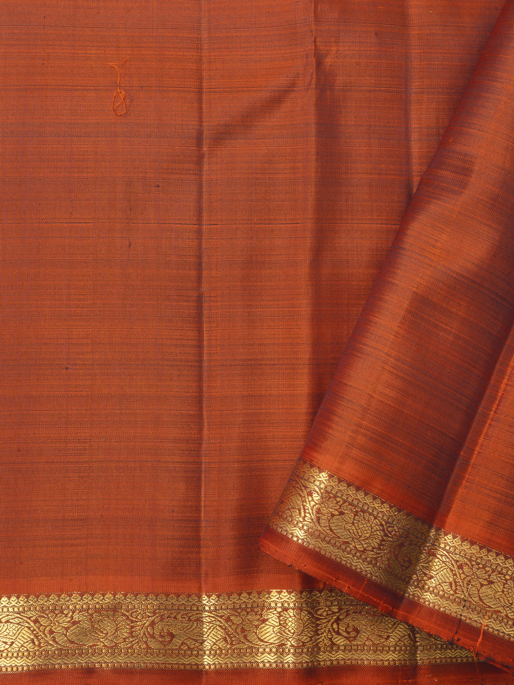 Ms blue and rust small border/Kanjivaram Silk Saree CLSA6345