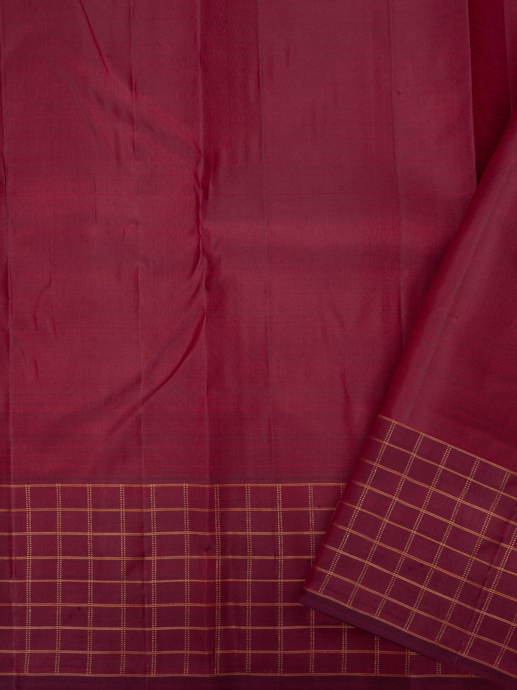 Rustic orange and red border kattam / Kanjipuram Saree CLSA6363