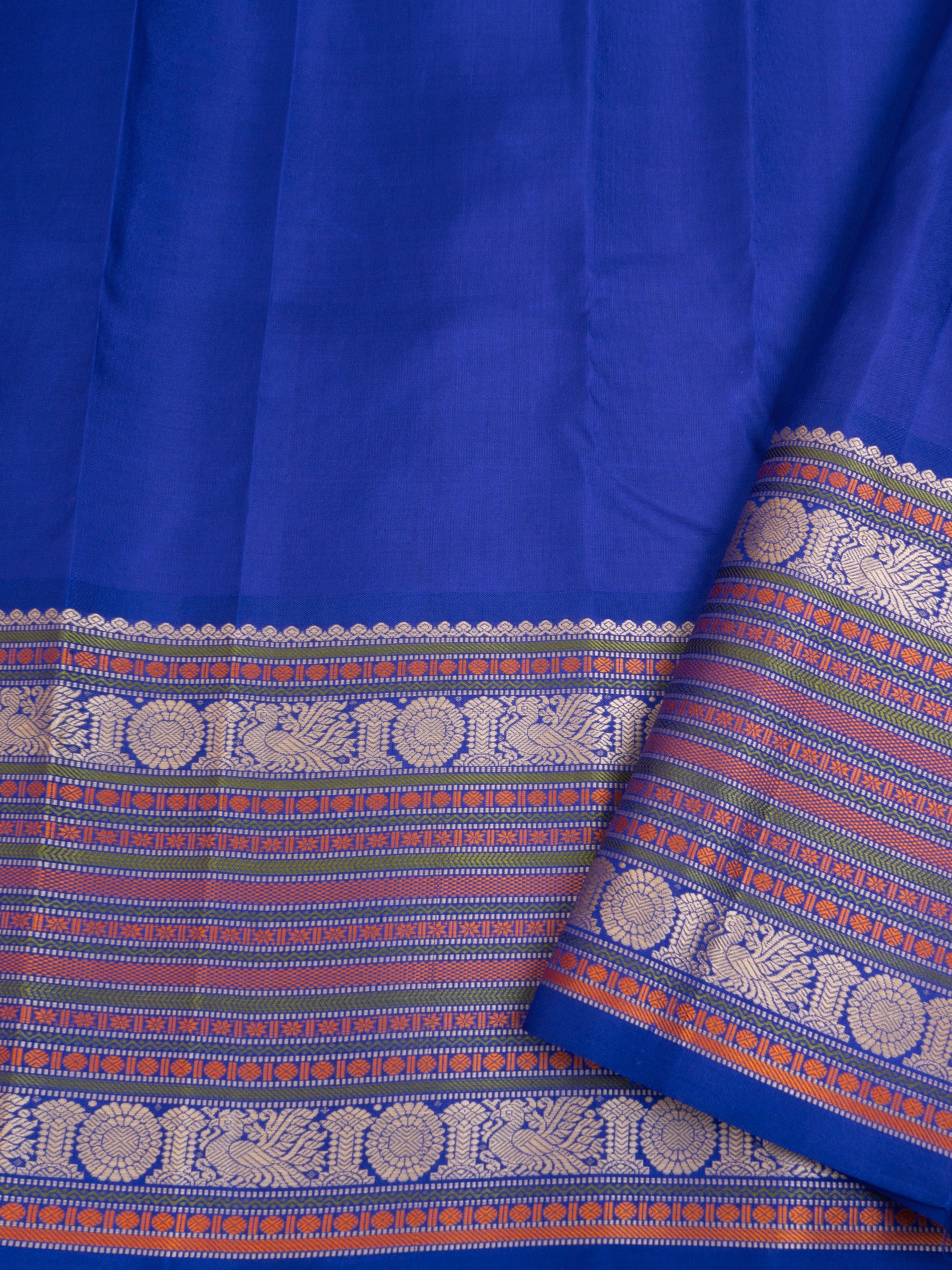 Peachish pink (pastel) and blue thread work/ Special Edition Silk CLSA6756
