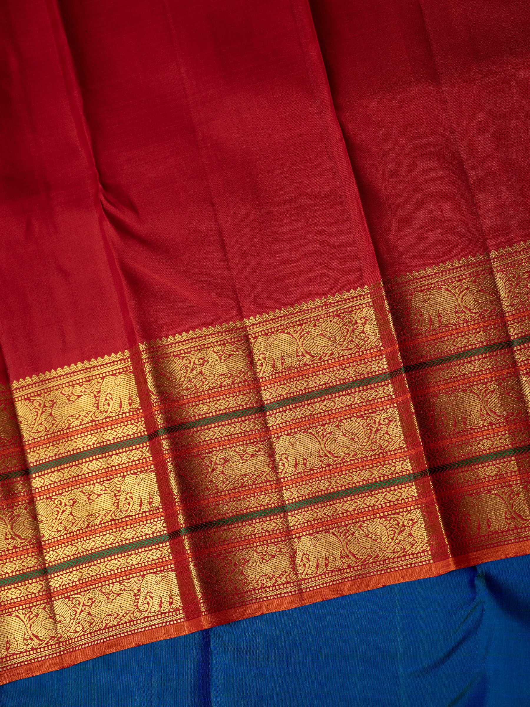 Mayilkazhuthu body and varisapet border Korvai / Kanjipuram Silk Saree CLSA