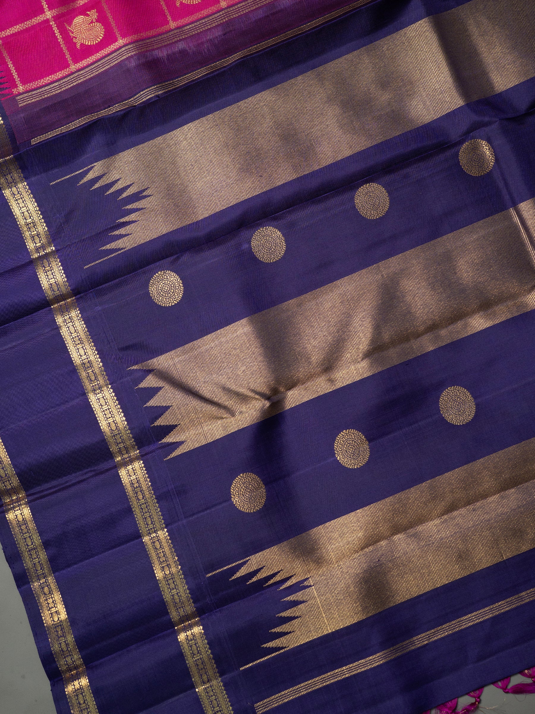 Vintage Kattam Butta korvai Kanjipuram Silk Saree CLSA7210