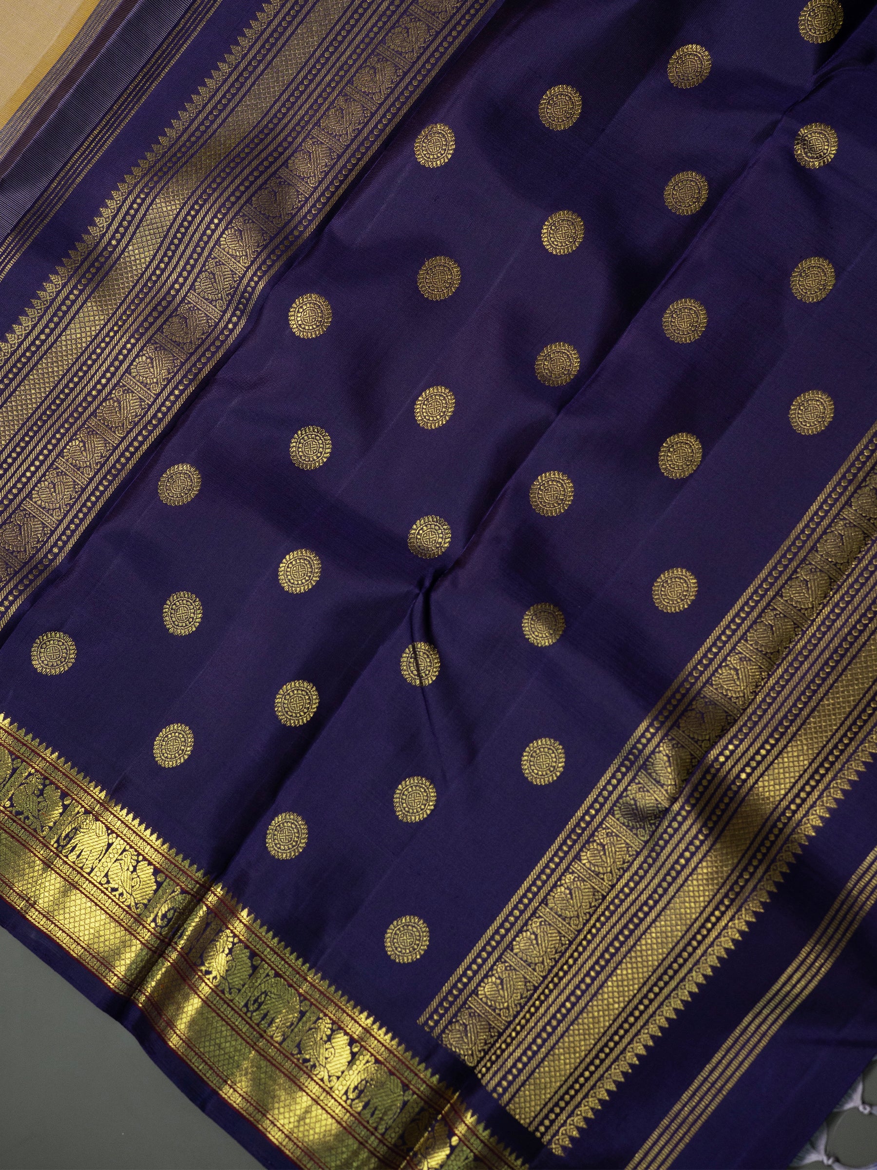 Dual tone biscuit Korvai  Kanjipuram Silk Saree CLSA7223