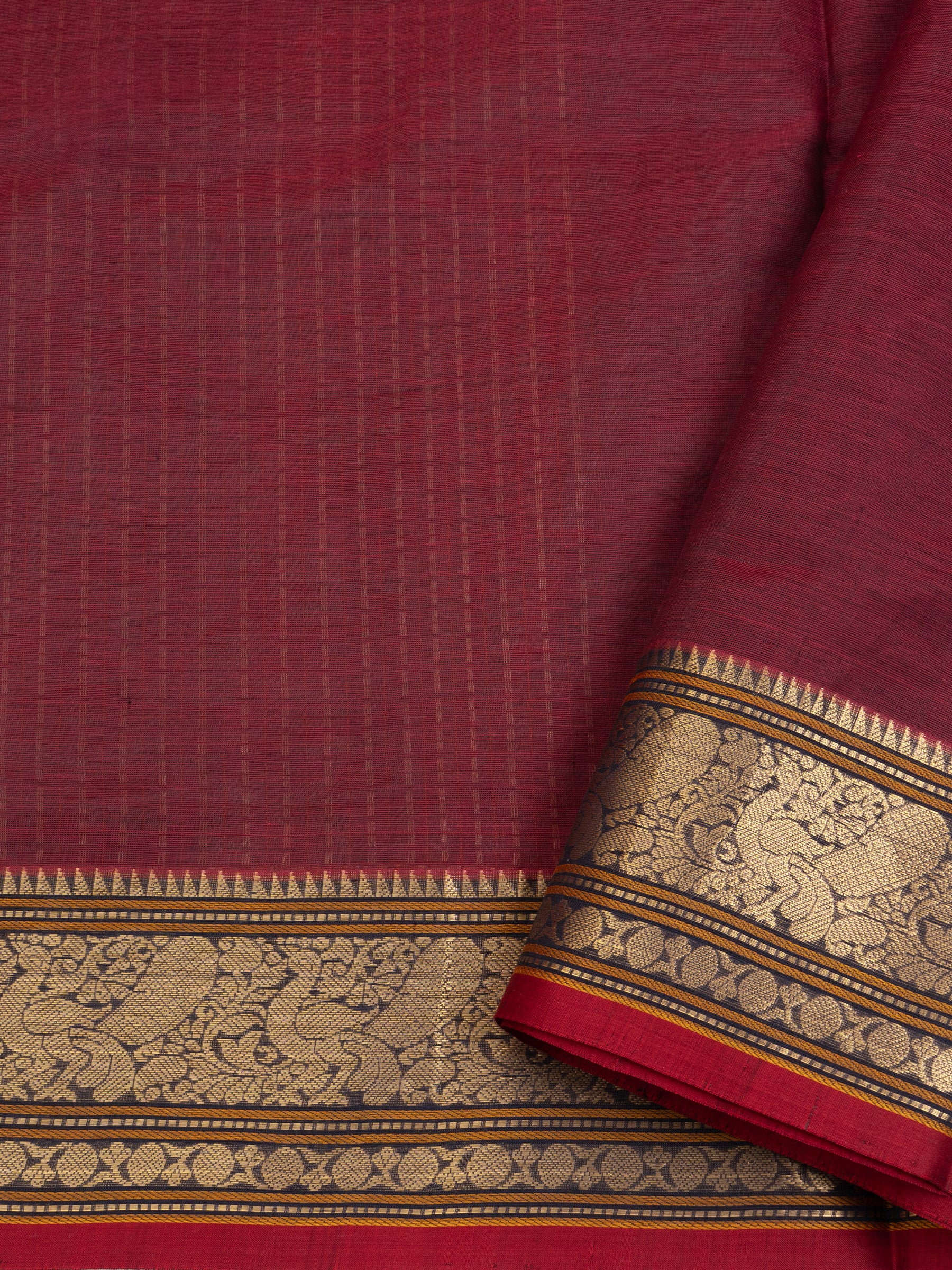 Deep red lakshambutta/ Silk Cotton Saree CLSA7260