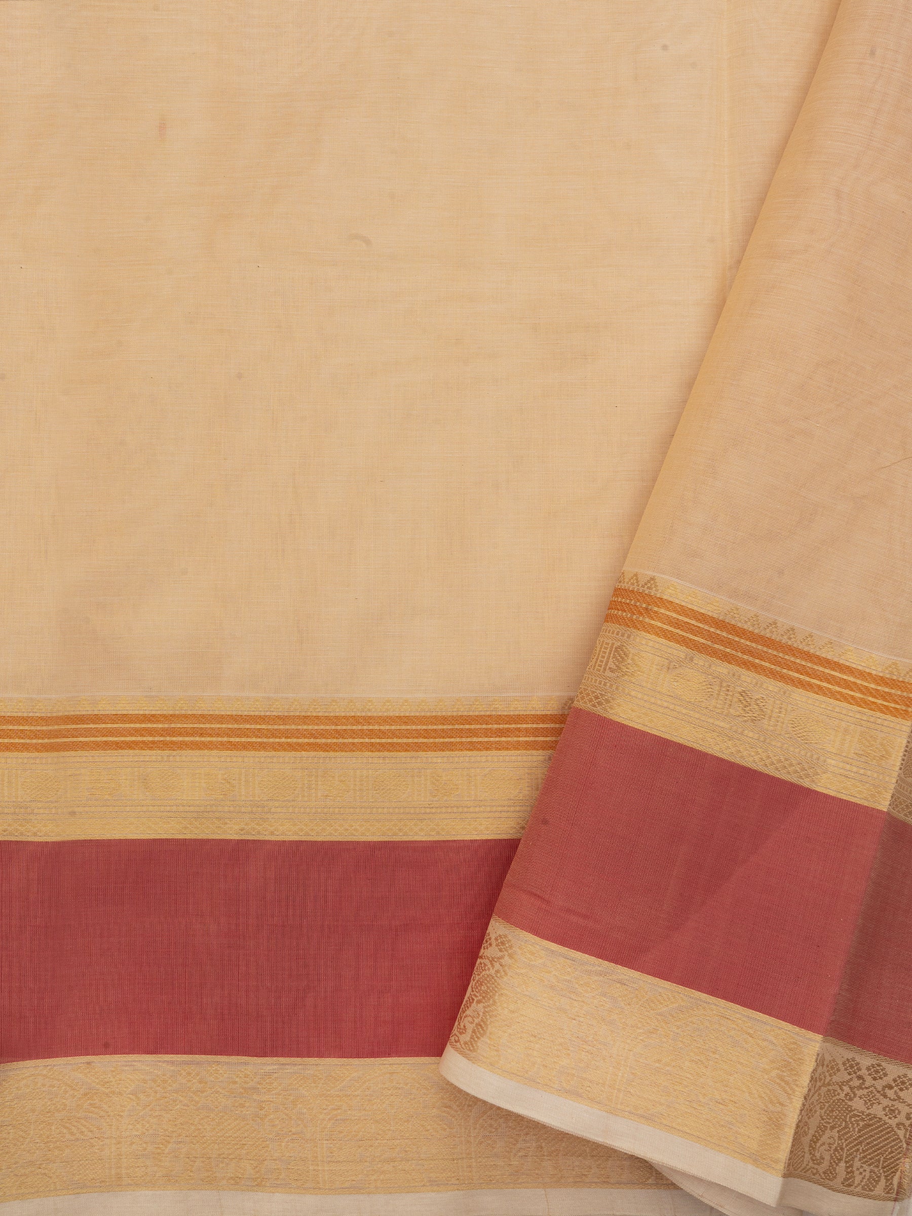 Creme lakshambutta butta / Silk Cotton Saree CLSA7273