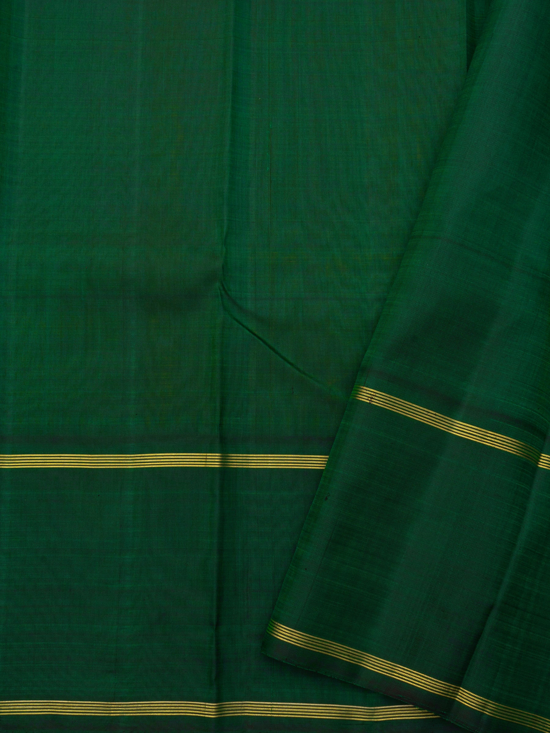 Golden mustard and green kattam korvai / Arani Silk Saree CLSA8010
