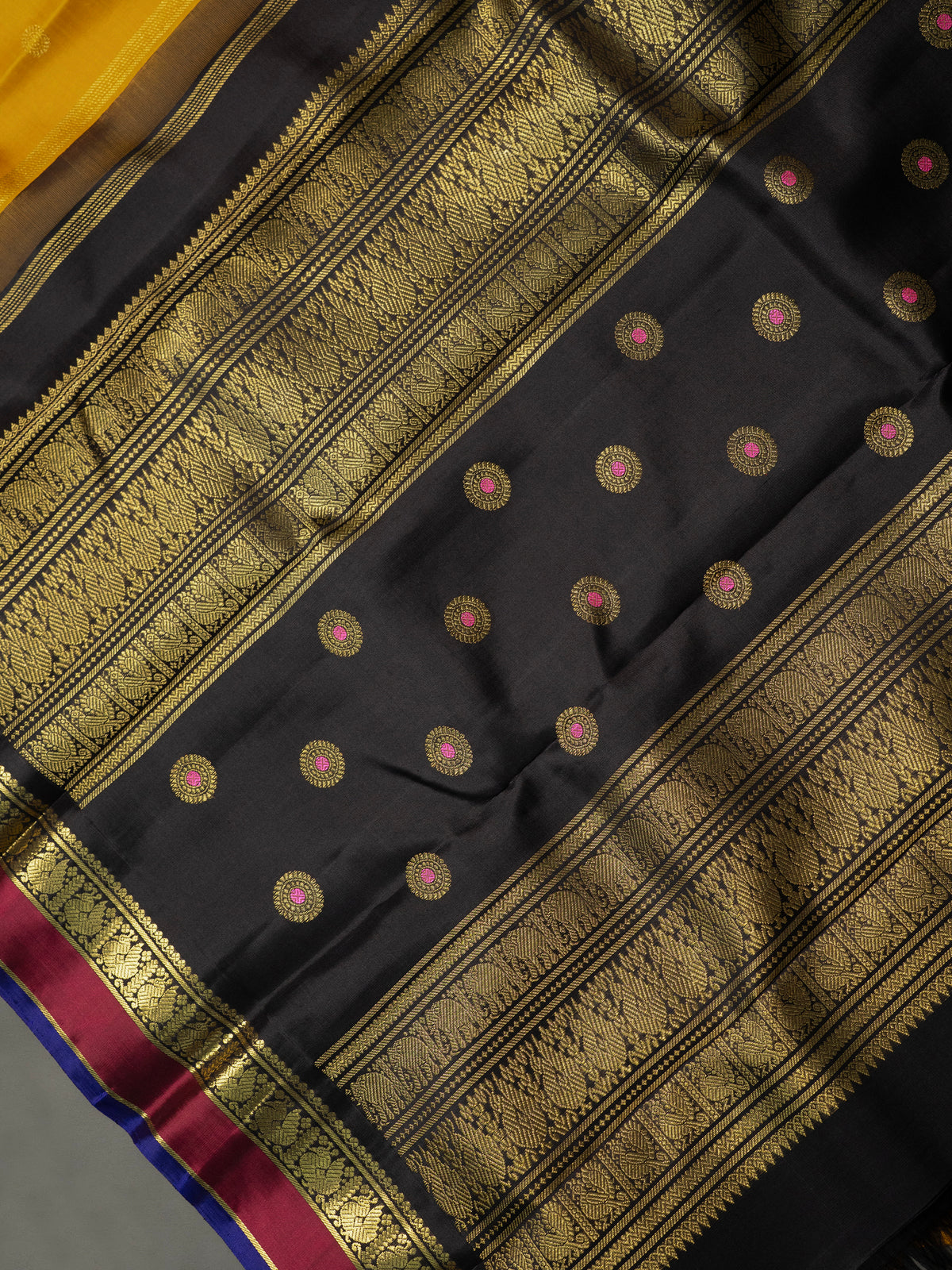 Yellow Kai Korvai /Kanjipuram Silk Saree CLSA8175