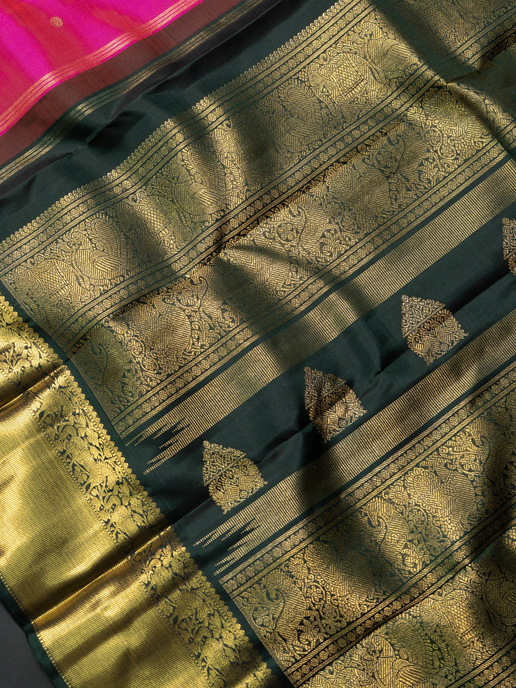 Vintage pink and green kai korvai/ Kanjipuram Saree CLSA8248