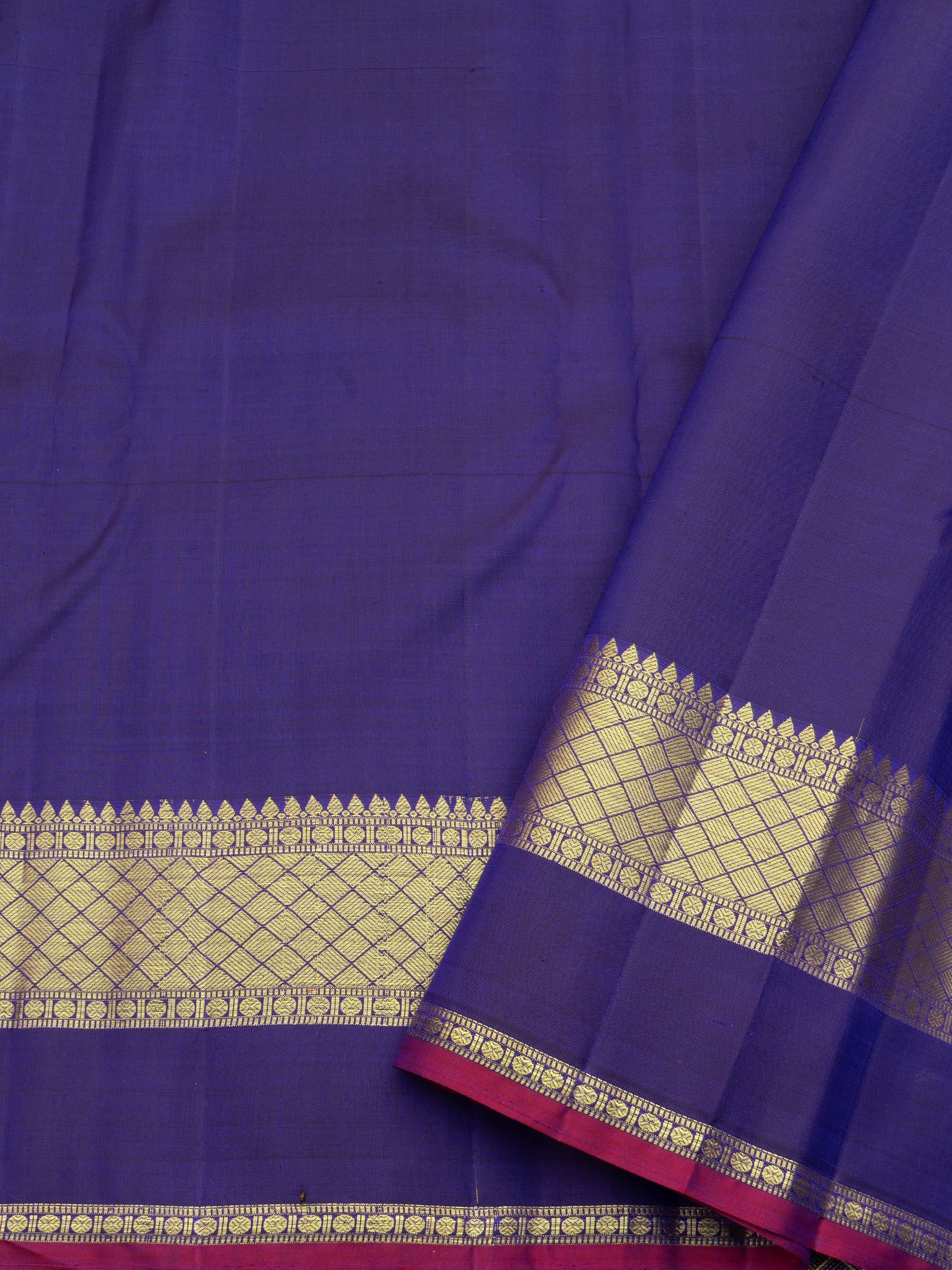Teal blue and dark blue / Arani Silk Saree CLSA8494
