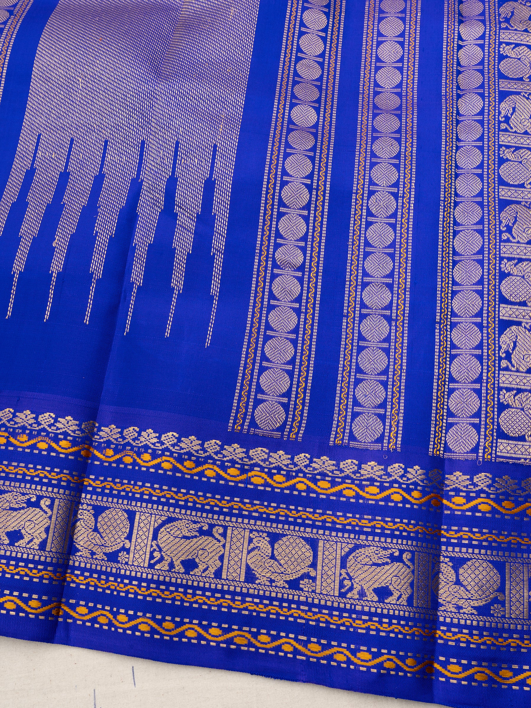 Rustic orange and ink blue / Special Edition Silk CLSA10199