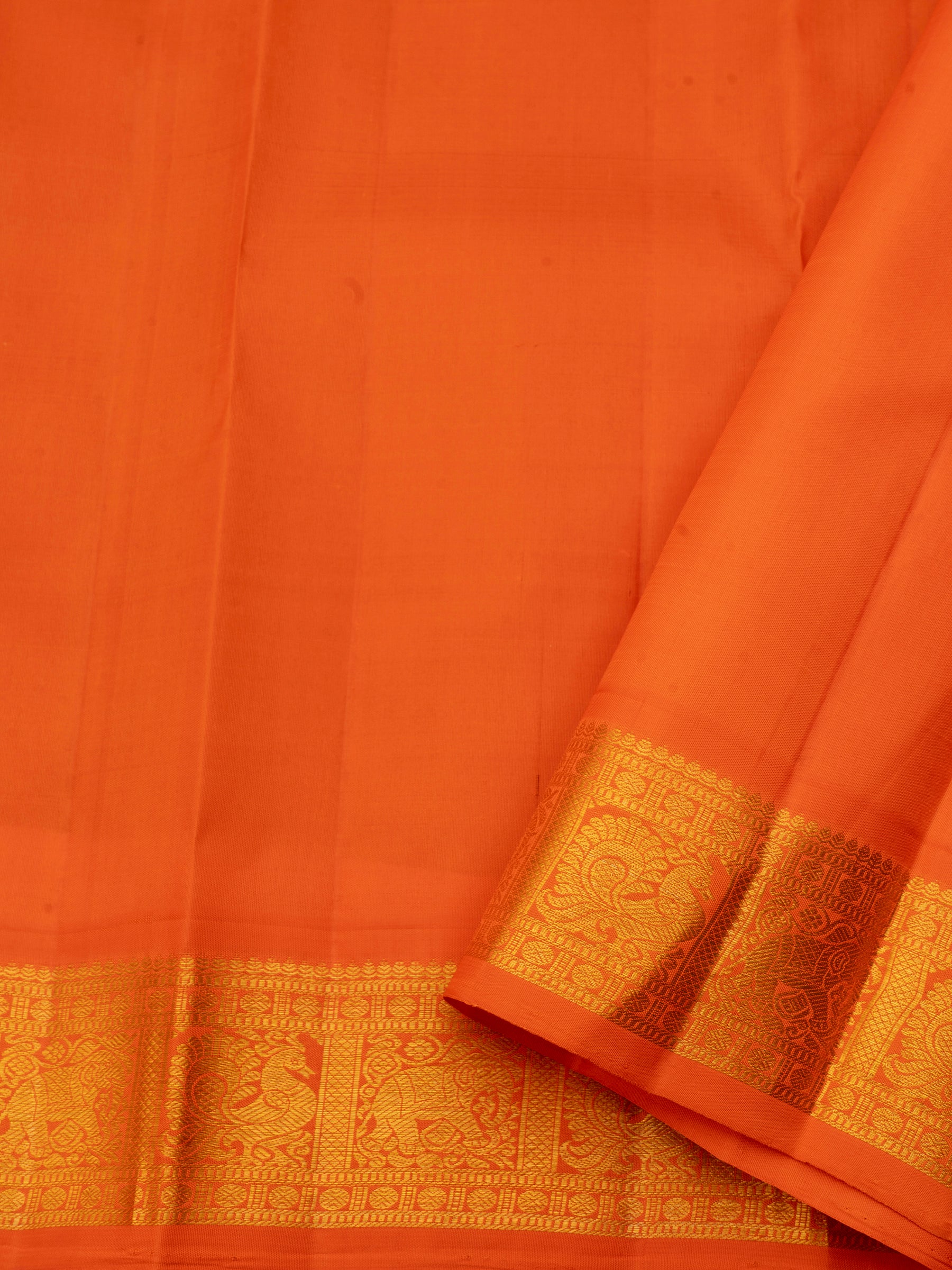 Dark midnight Blue and Orange korvai /  Arani Silk Saree CLSA9051