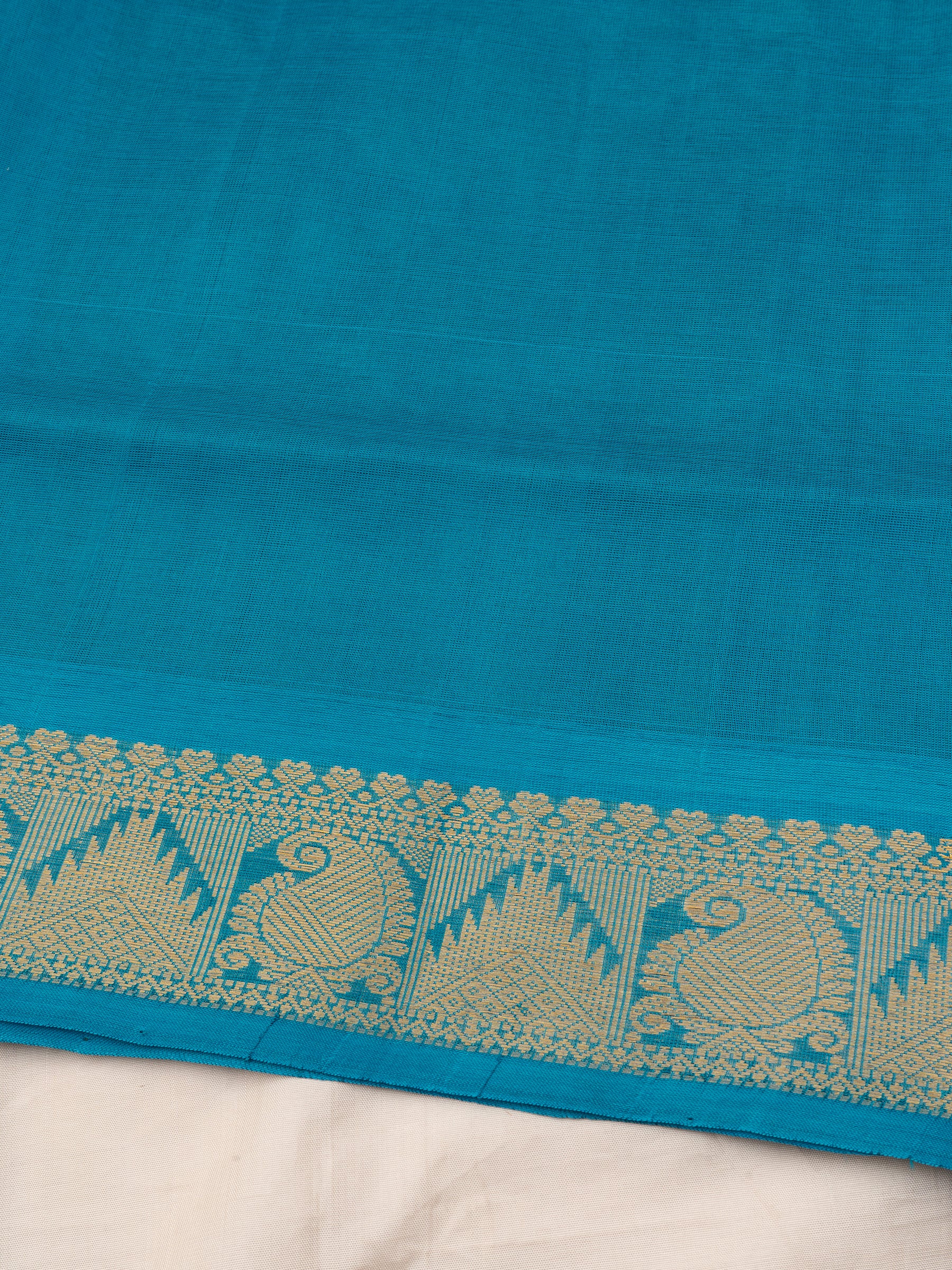 Teal blue / Silk Cotton Saree CLSA9235