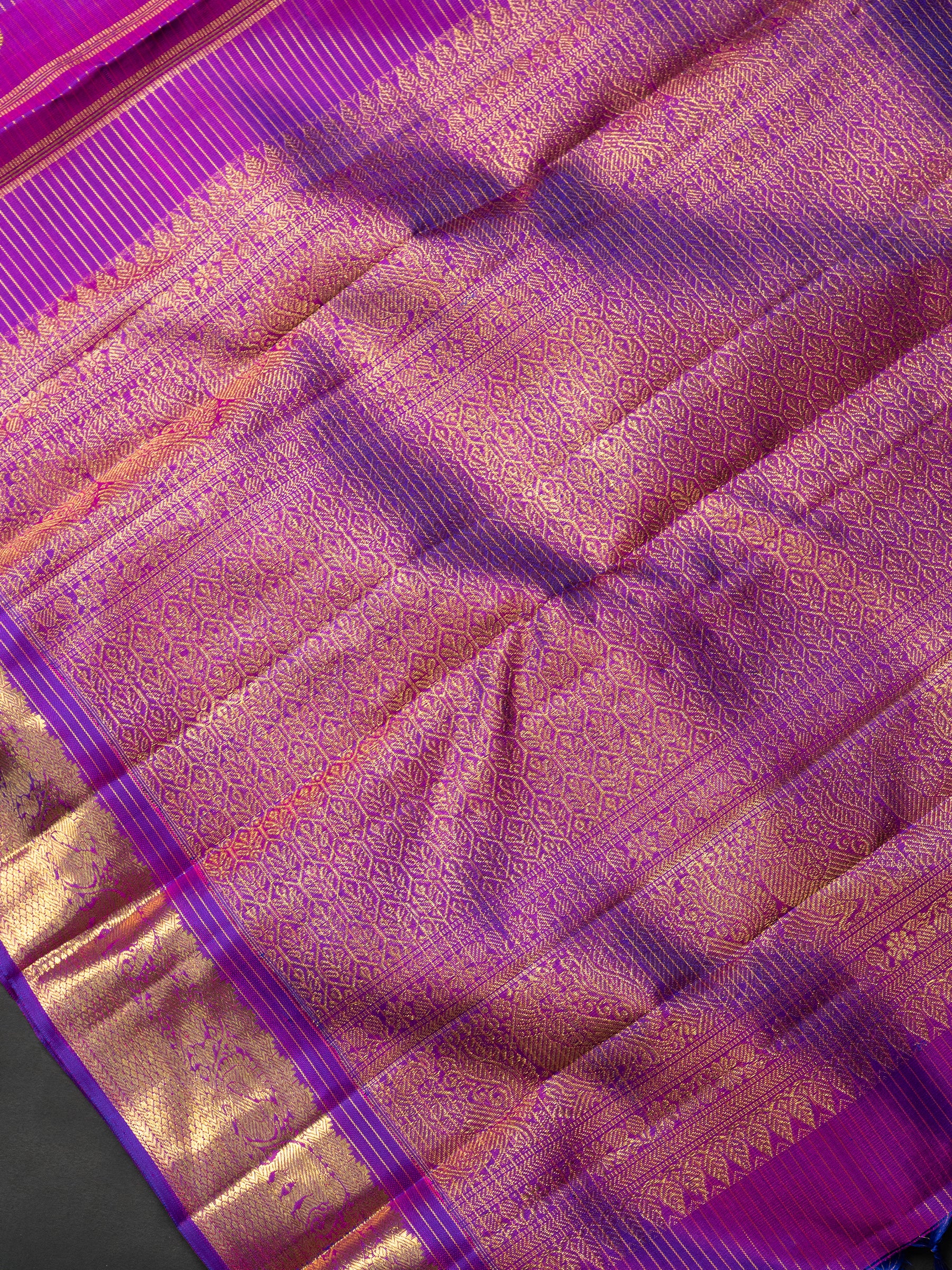 Purple thanthi kambi Kanjipuram Silk Saree CLSA9338