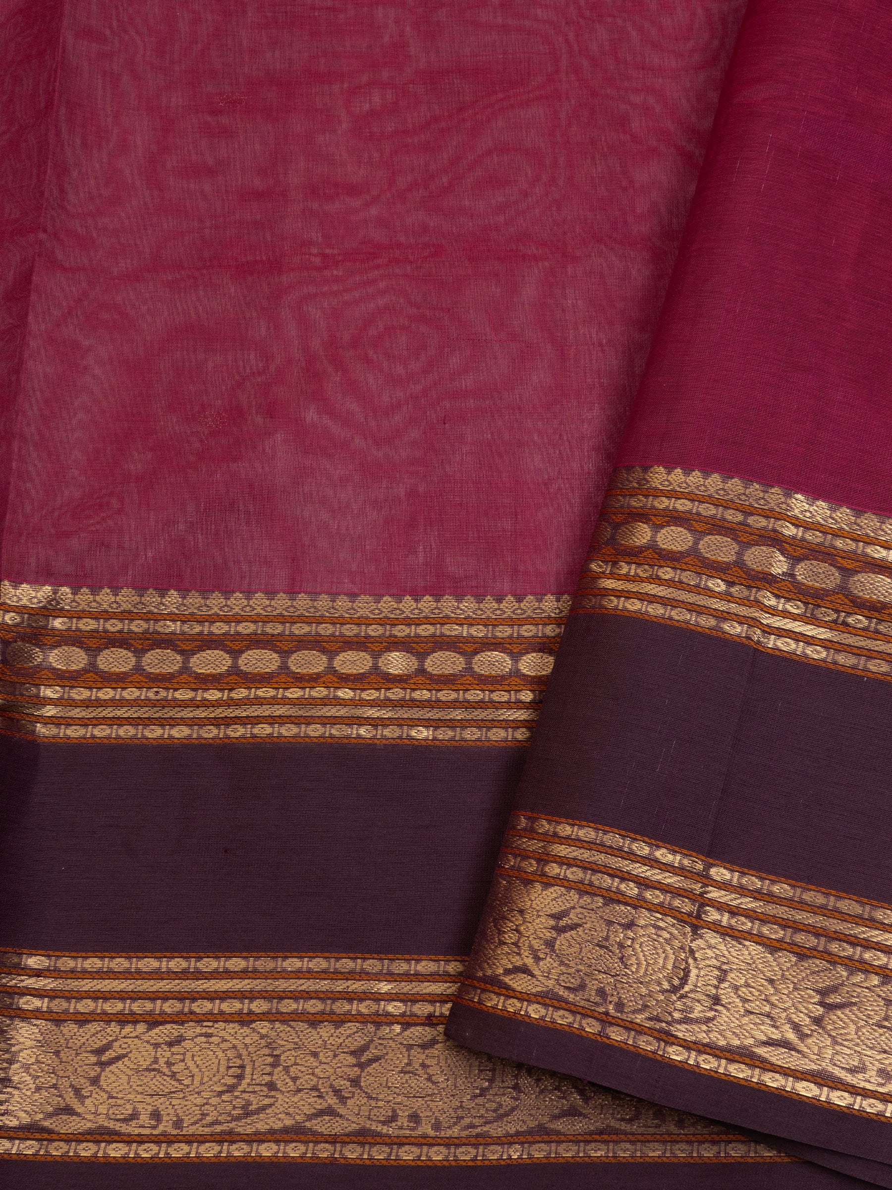 Deep marron unique pallu / Silk Cotton Saree CLSA9584