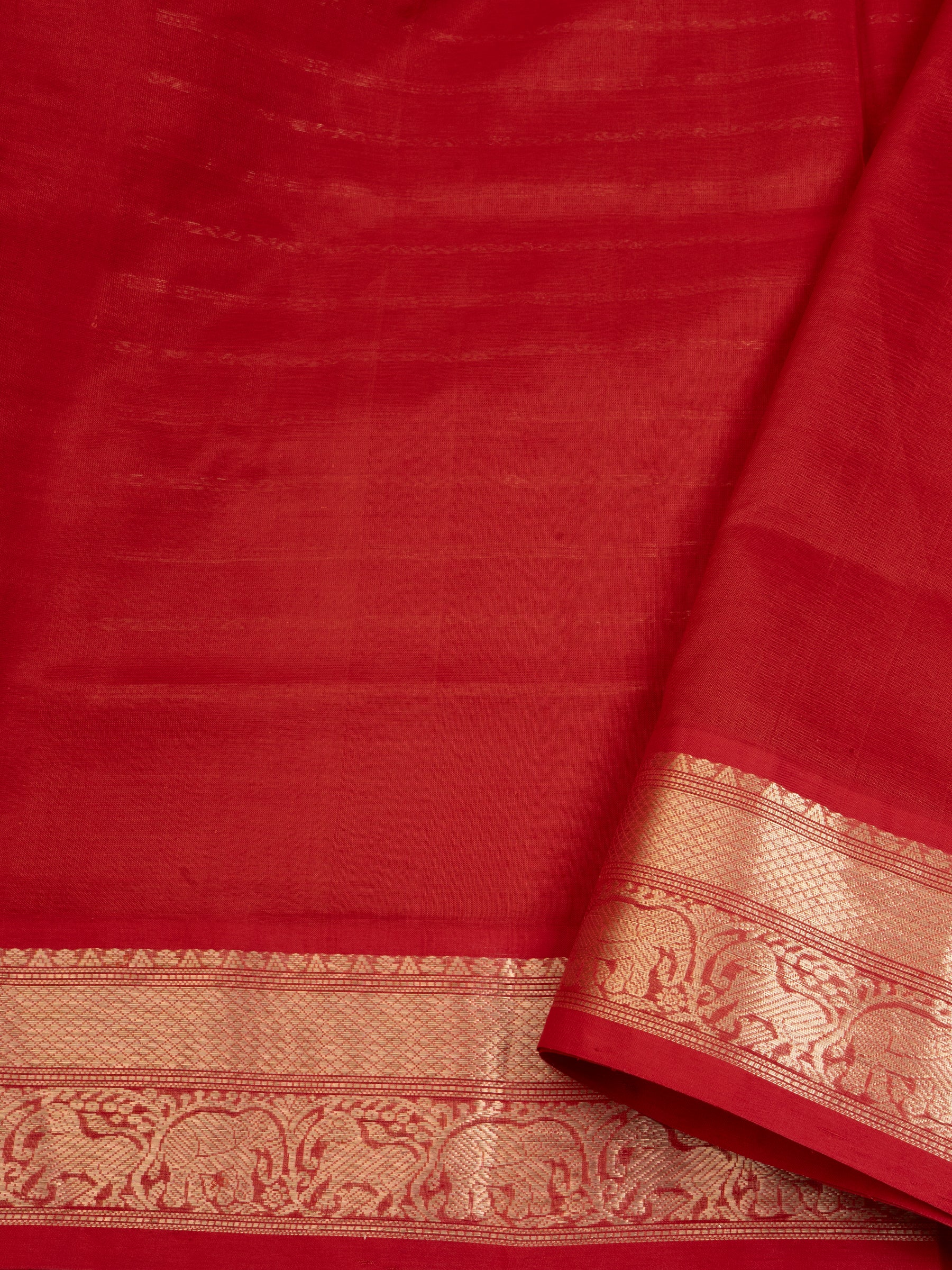 Red komatha and annam bettu butta/ Silk Cotton Saree CLSA9611