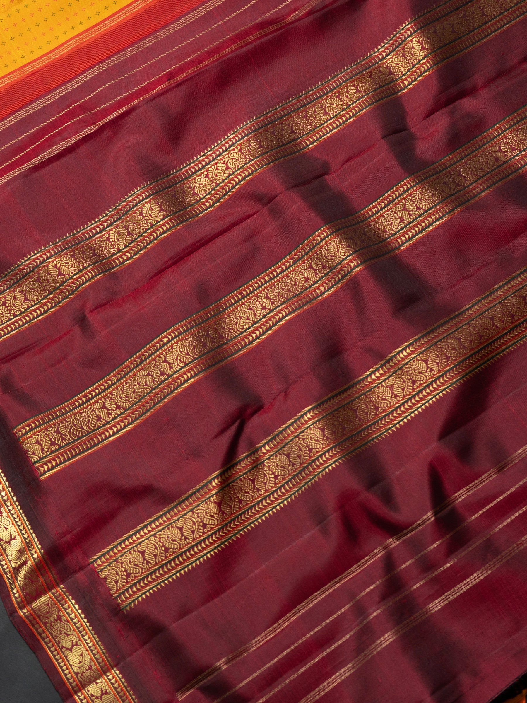 Yellow plus Butta Korvai Kanjipuram Silk Saree CLSA9638