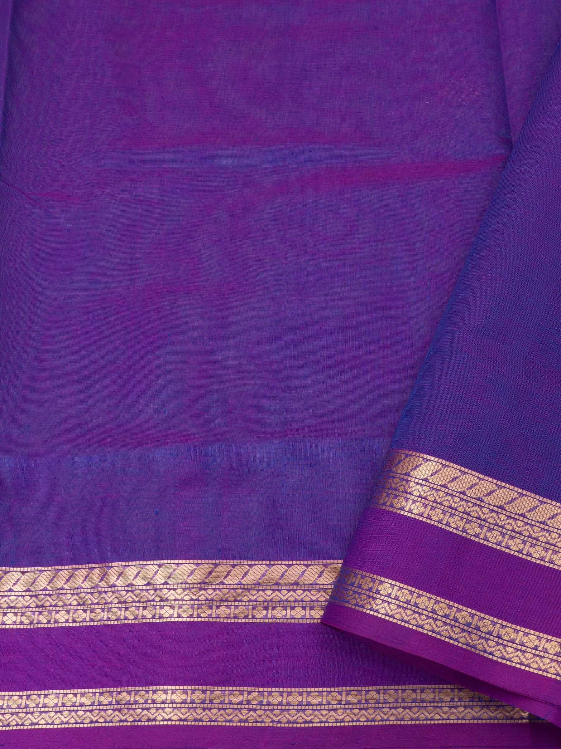 Bluish purple border yazhi butta / Silk Cotton Saree CLSA9690