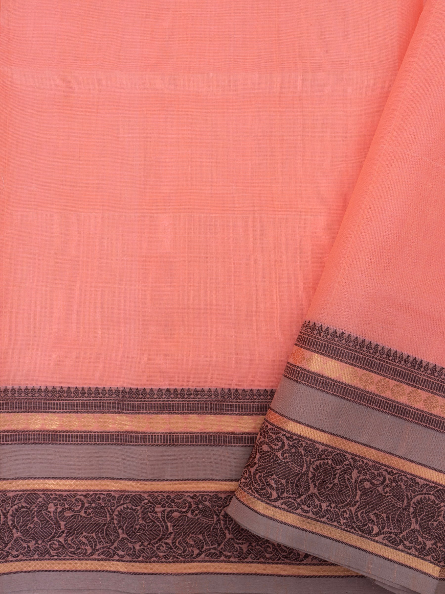 Peach kattam / Silk Cotton Saree CLSA9691