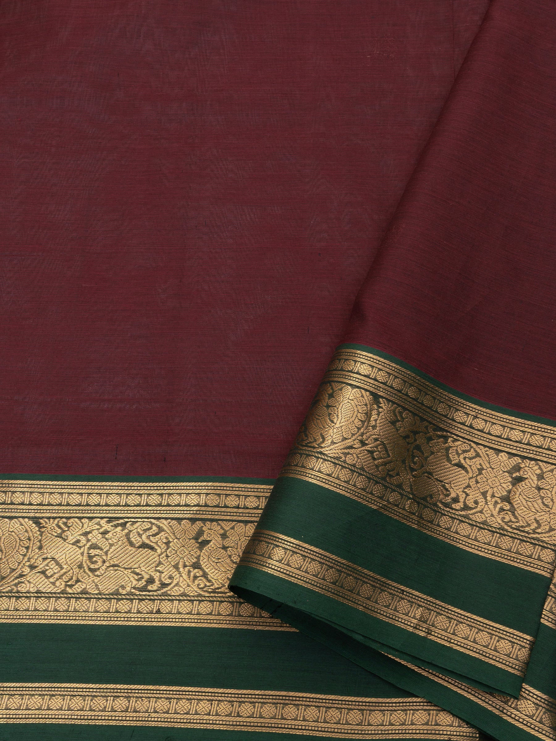 Deep merroj theer pallu / Silk Cotton Saree CLSA9698