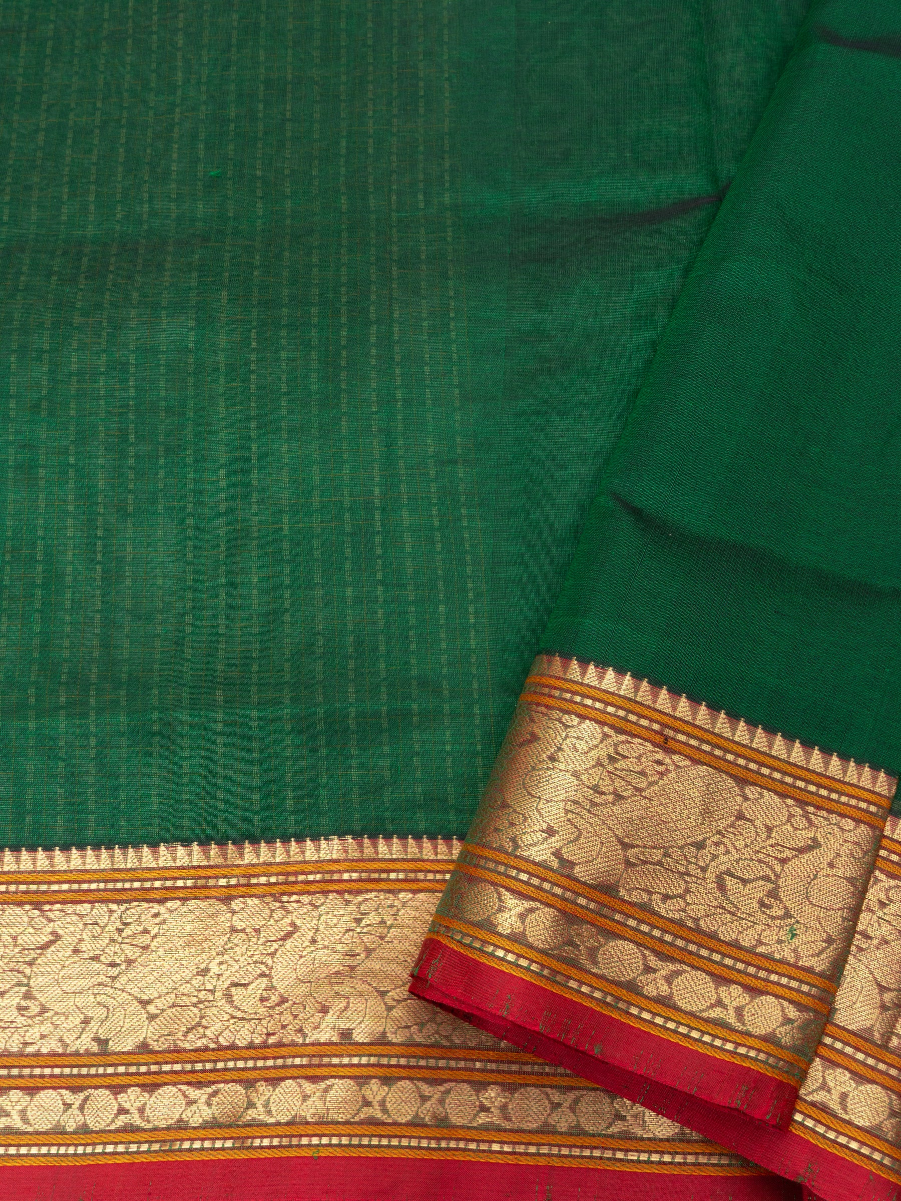 Green lakshambutta/ Silk Cotton Saree CLSA9703