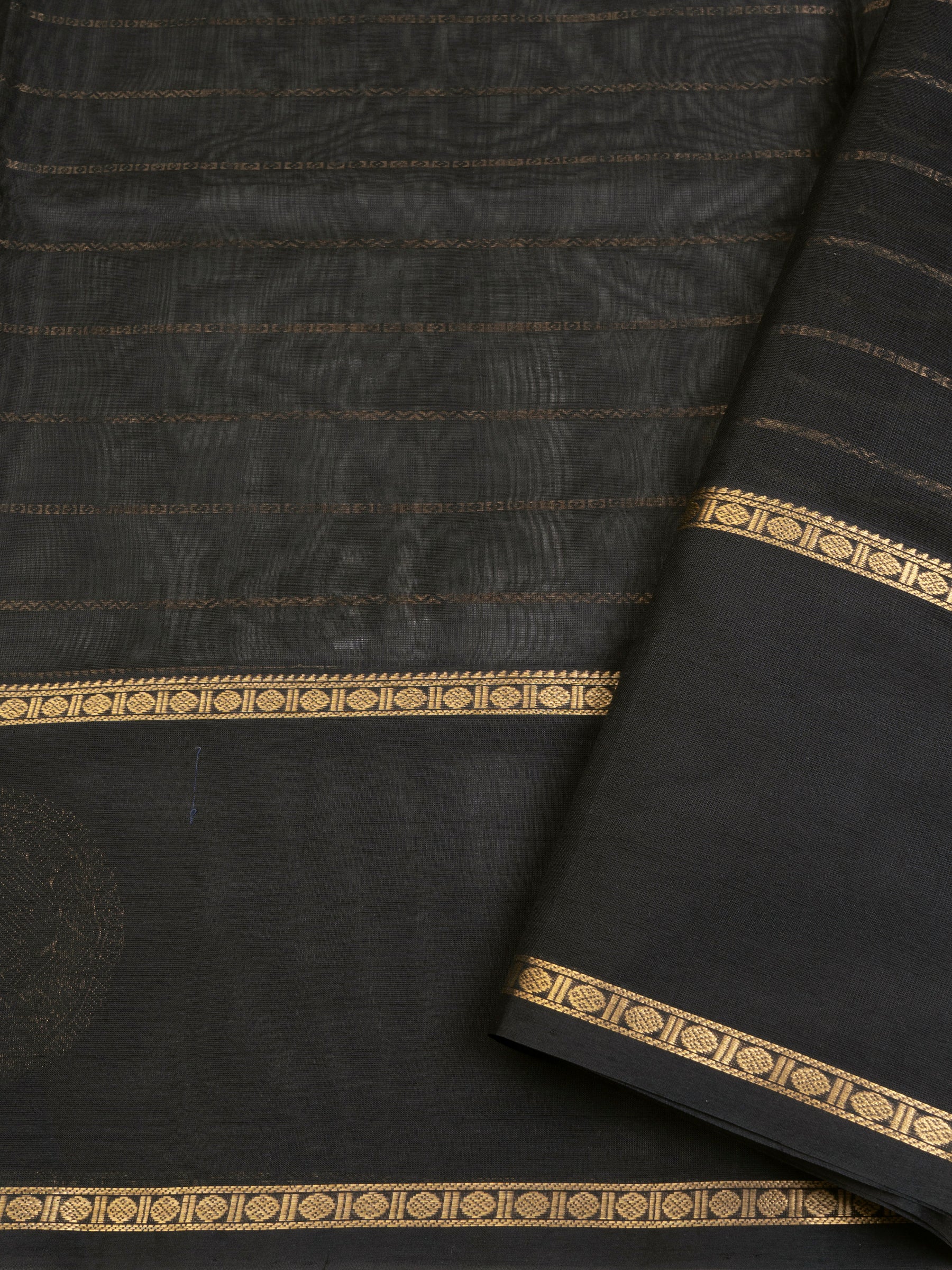 Black veldhari border butta / Silk Cotton Saree CLSA9706
