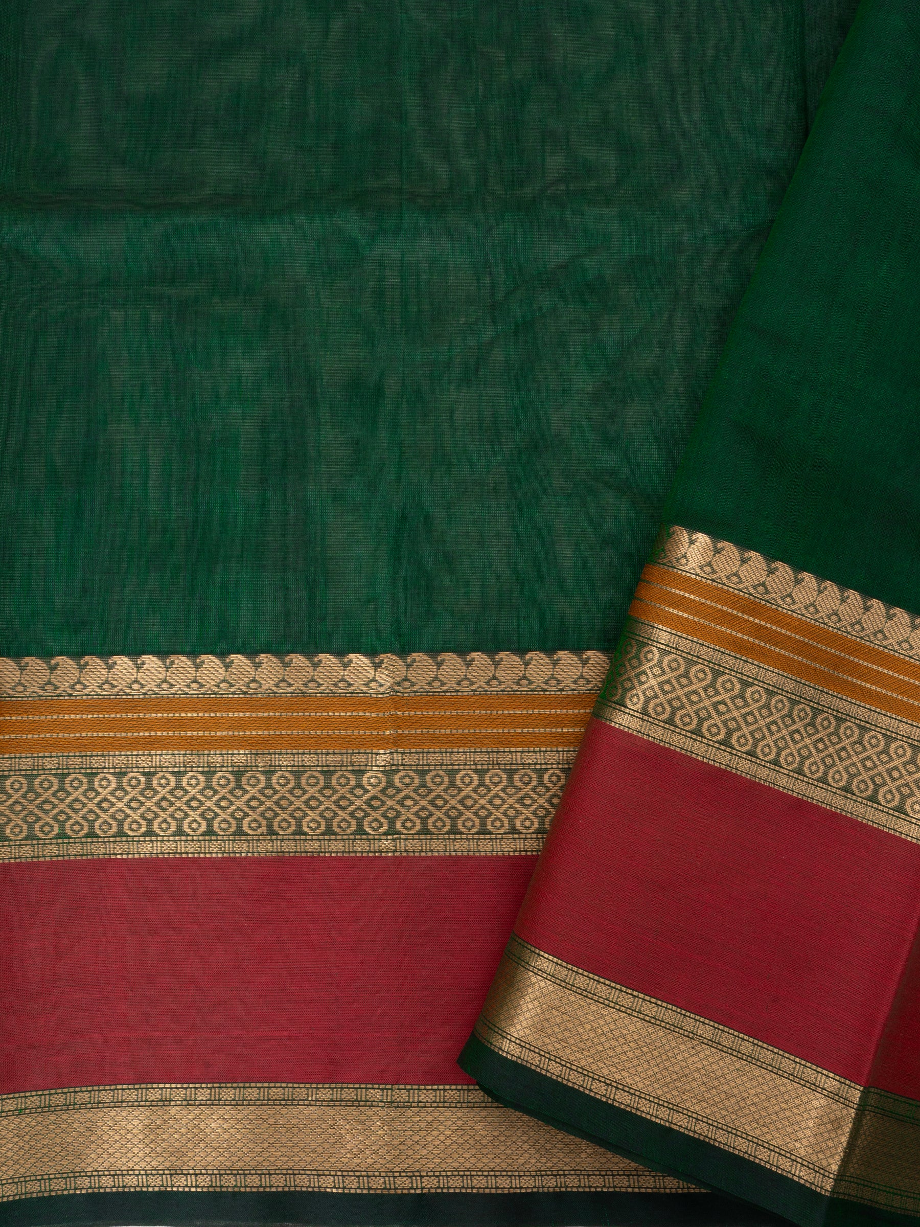 Green kolam butta / Silk Cotton Saree CLSA9707