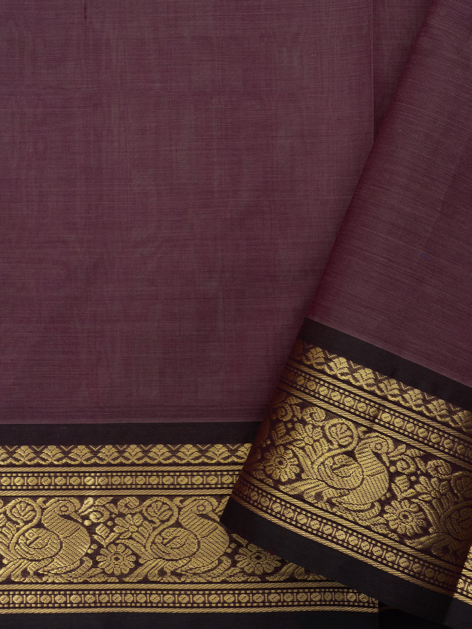 Deep mauve kattam star butta / Silk Cotton Saree CLSA9722