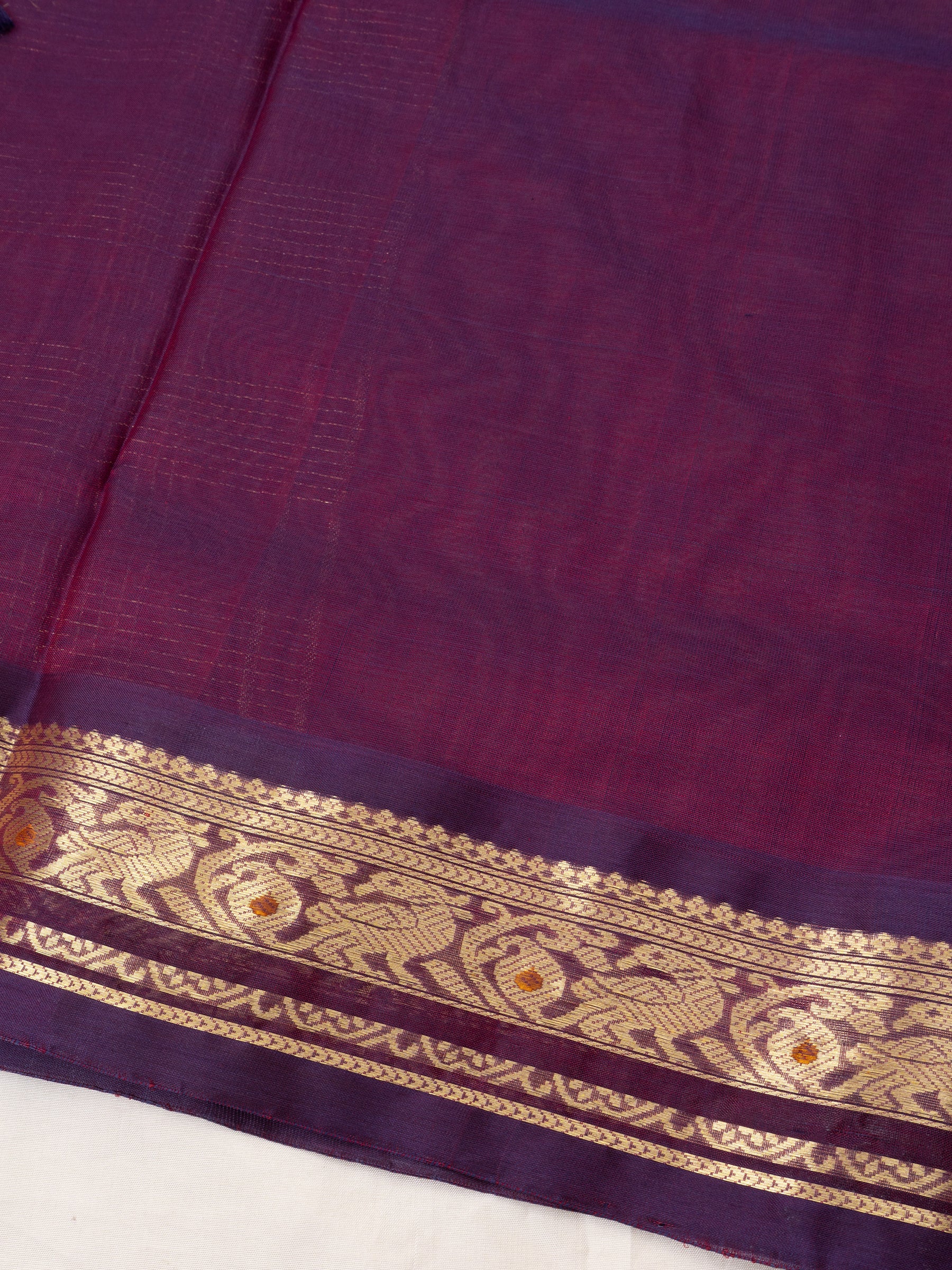 Deep purple vintage kattam / Silk Cotton Saree CLSA9741